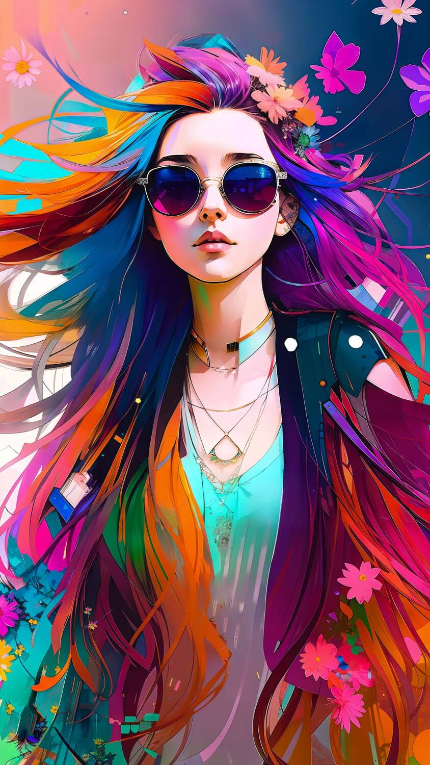 844x1500 AI Girl Wallpaper
