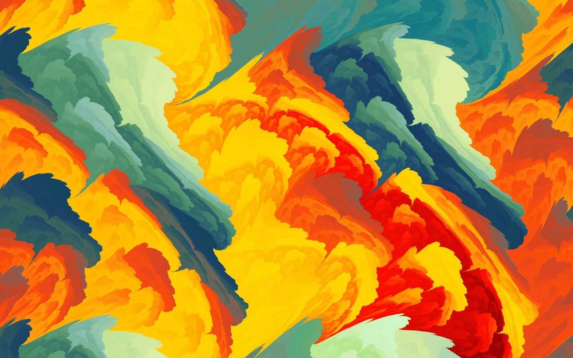 1920x1200 Teal and Orange Waves HD Wallpaperx1200