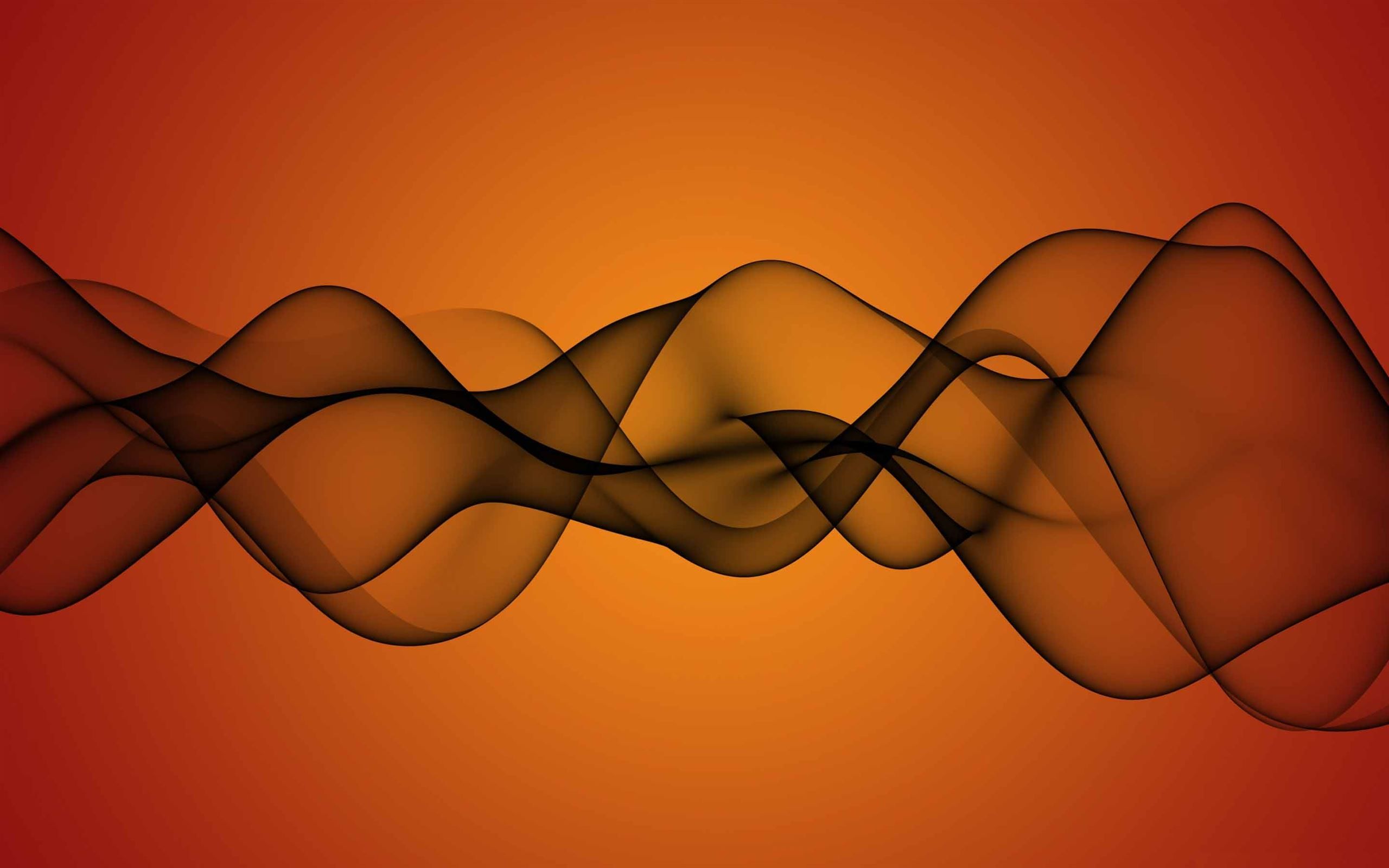 2560x1600 Transparent Waves On Orange Background Mac Wallpaper Download