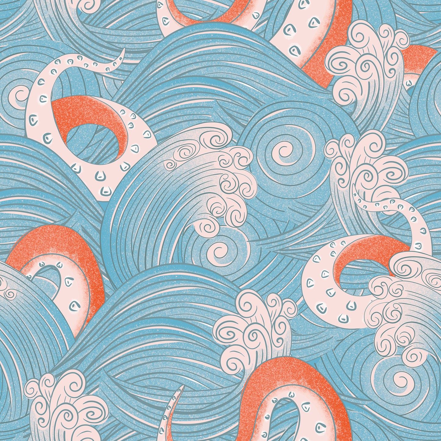 1445x1445 Japanese Waves and More Peel and Stick Wallpaper