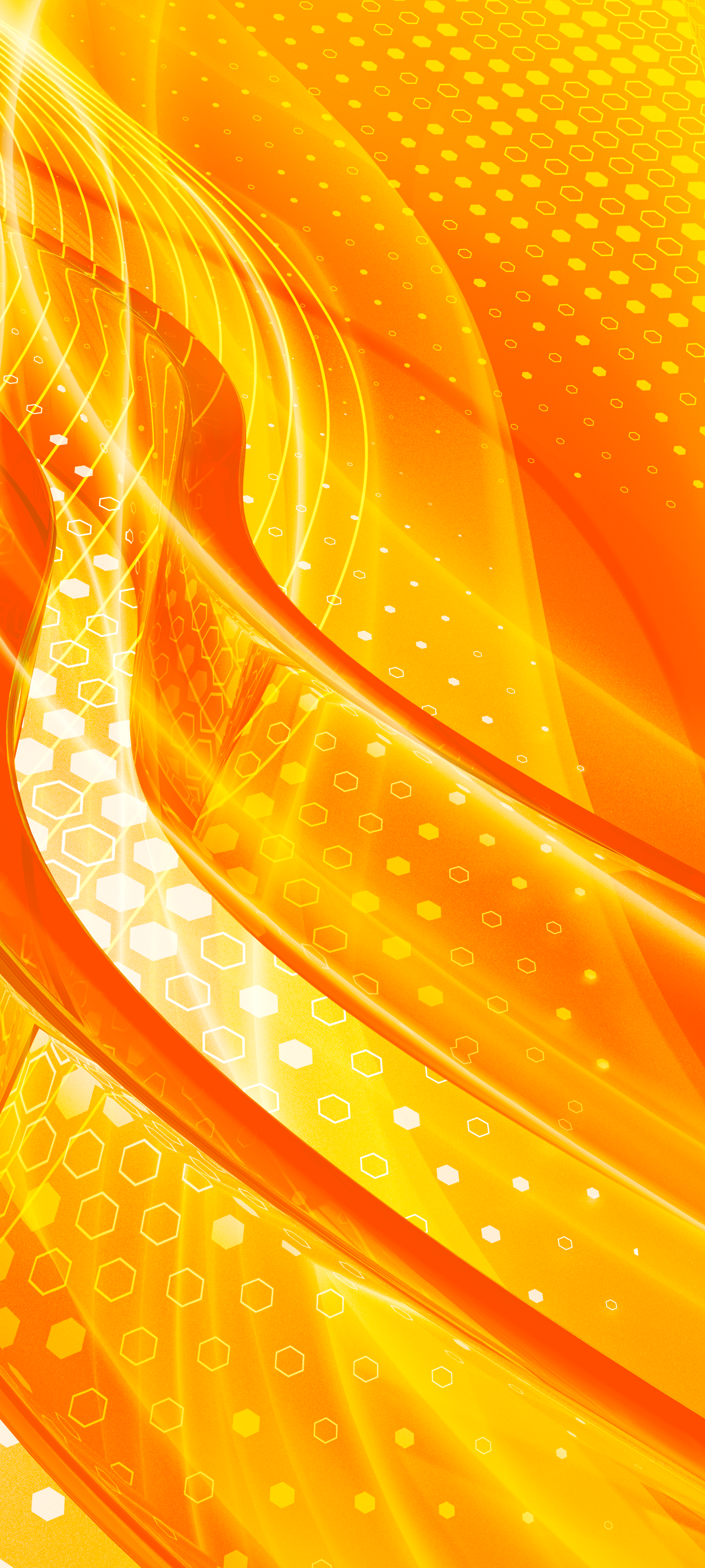 1440x3200 Orange Wave Wallpaper