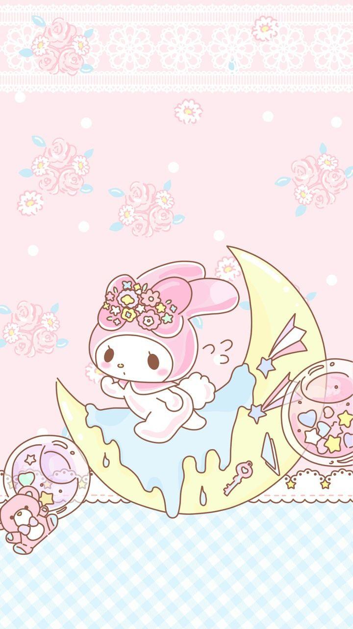 720x1280 art, baby, background, bear, beautiful, beauty, blue background, bunny, cartoon, cute art, cute baby, drawing, illustration, kawaii, moon, my melody, pastel, pink, sanrio, wallpaper, we heart it, illustration bunny, pink background, beautiful