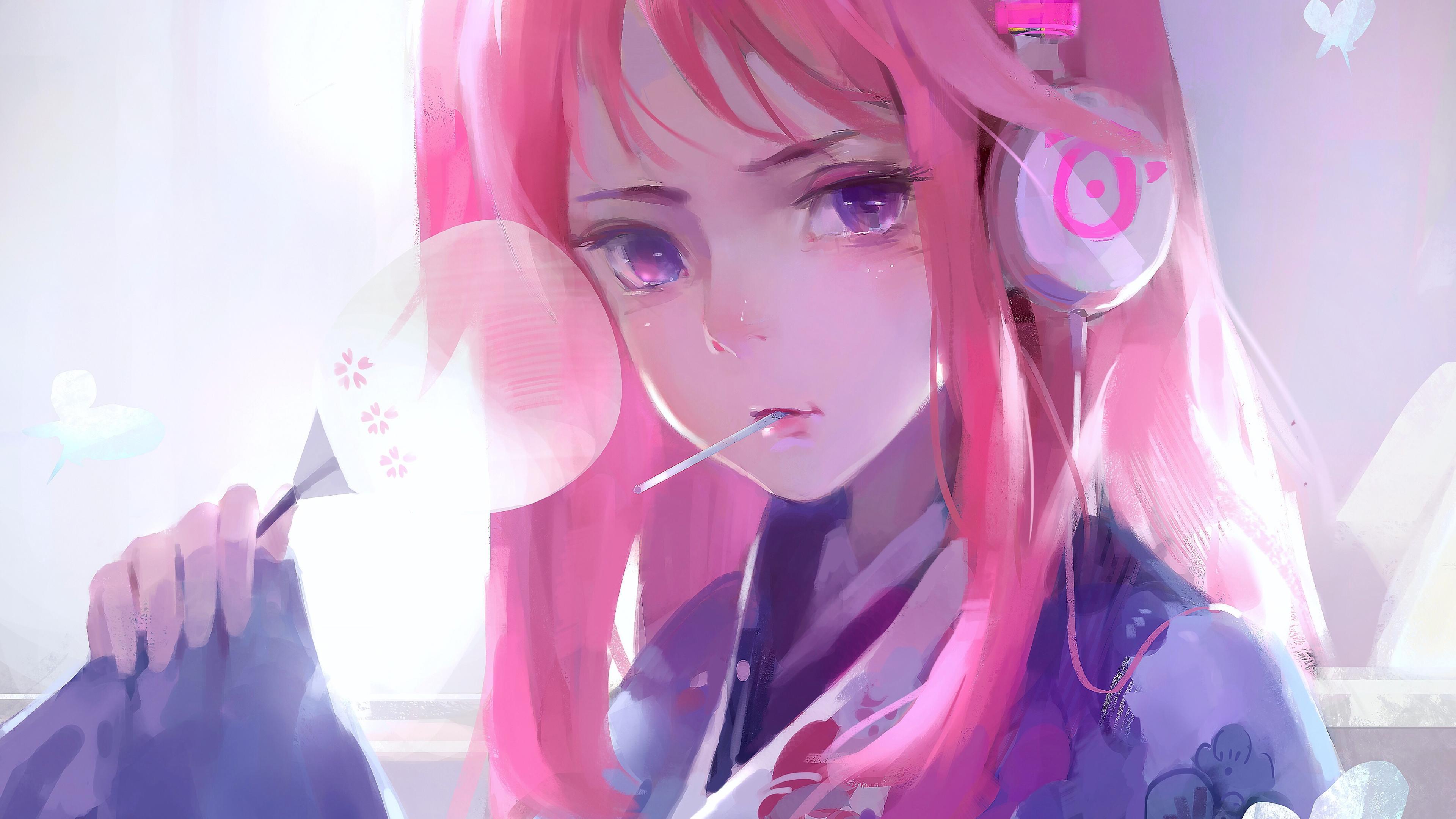 3840x2160 Anime Wallpaper Pink