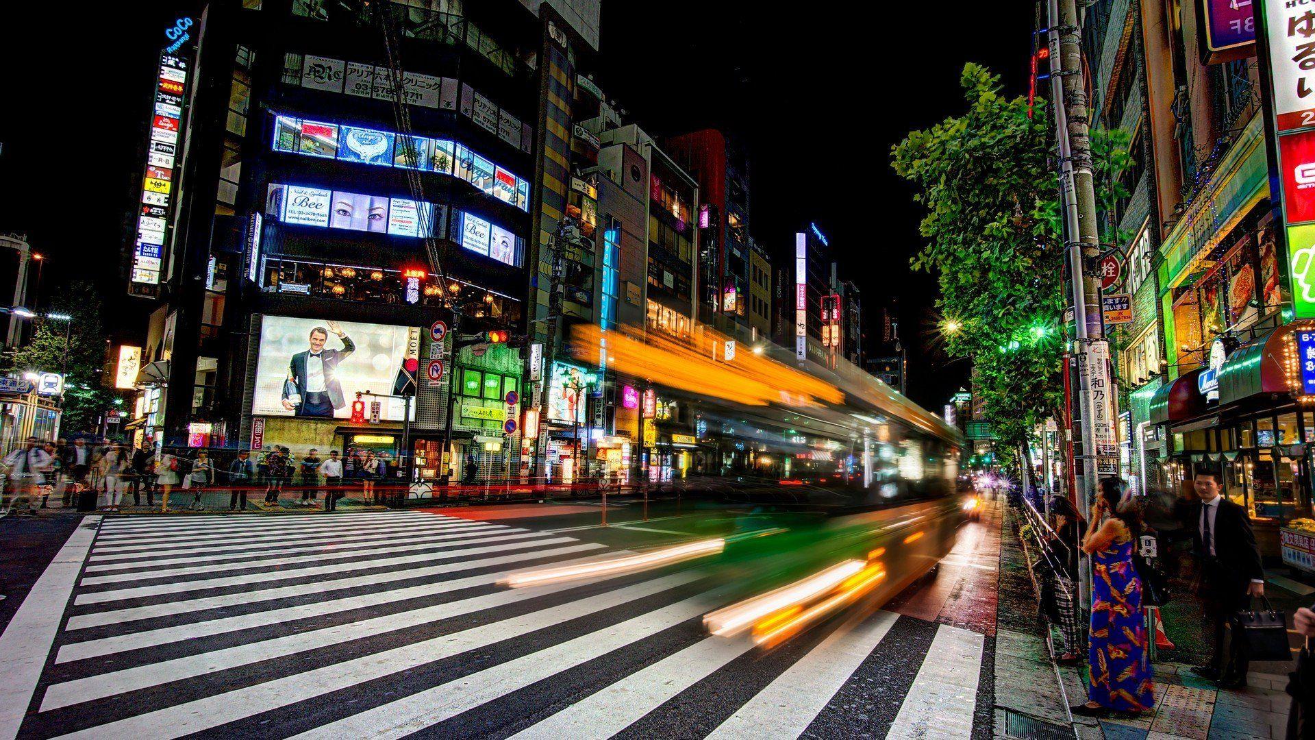 1920x1080 Cityscapes Night Streets Japan