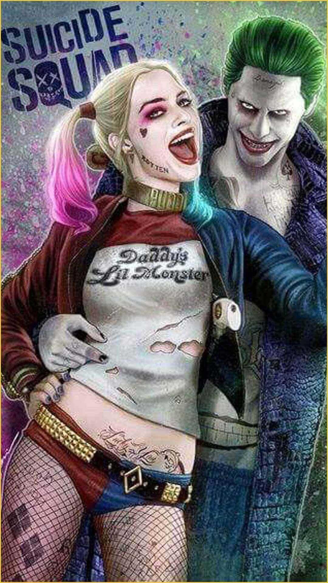 1080x1920 Harley Quinn and Joker Wallpaper Free HD Wallpaper