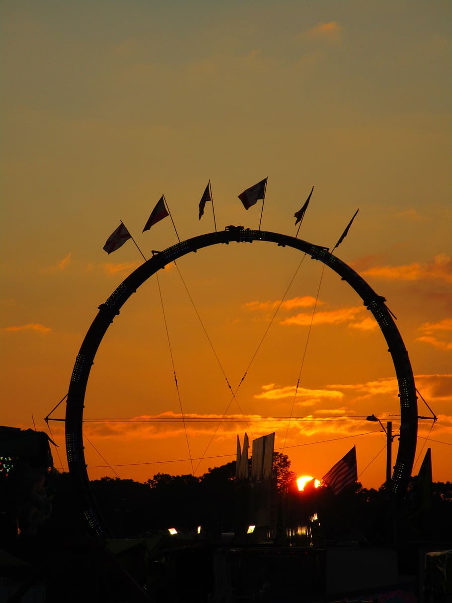 910x1213 HD wallpaper: fair, circus, carnival, citrus county, ride, evening, sunset