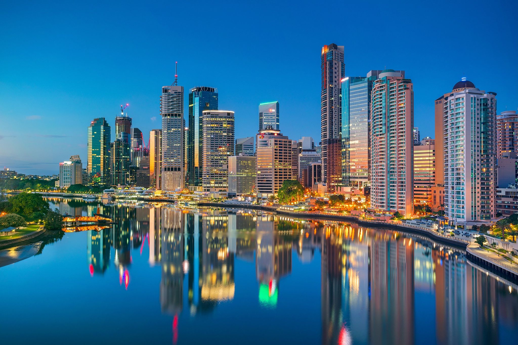 2048x1365 Wallpaper reflection, river, building, home, skyscrapers, Australia, promenade, Australia for mobile and desktop, section город, resolution 2048x1365