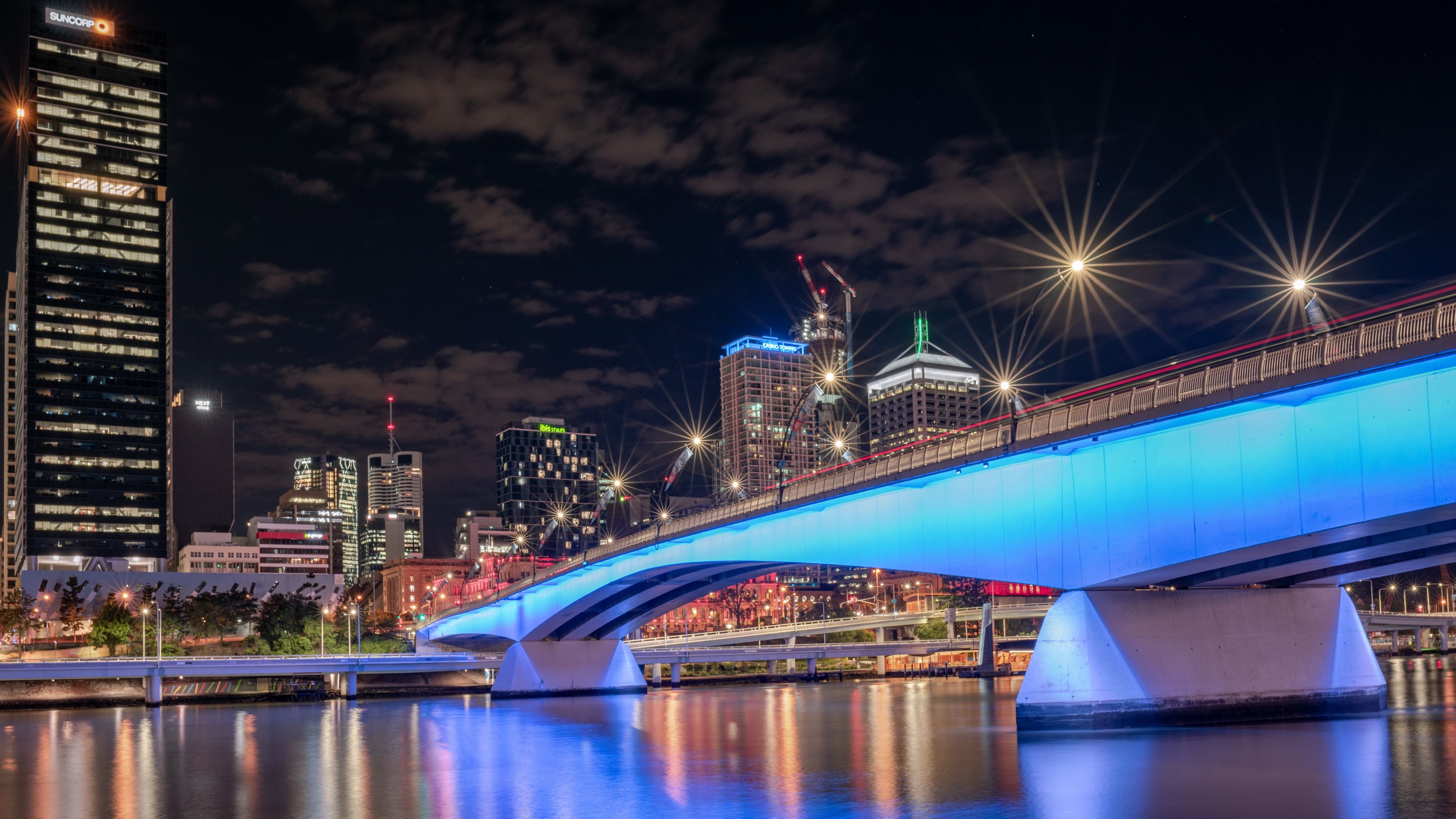 3840x2160 Wallpaper Australia, Queensland, Brisbane, South Bank, River City for mobile and desktop, section город, resolution 3840x2160