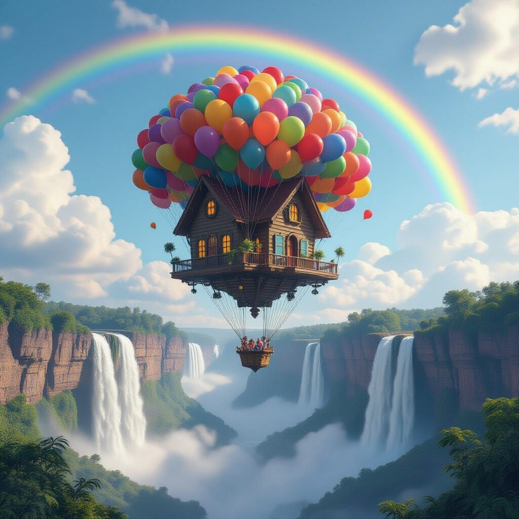 1024x1024 The house from “Up” House Above Angel Falls in 3D S