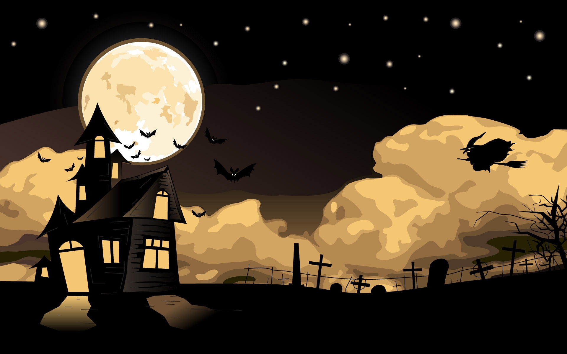 1920x1200 house, witch, flying Wallpaper, HD Vector 4K Wallpaper, Image and Background