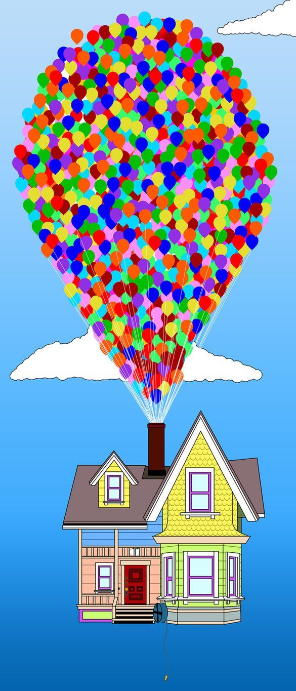 585x1365 For Ellie. Up movie flying house, Up house with balloons wallpaper