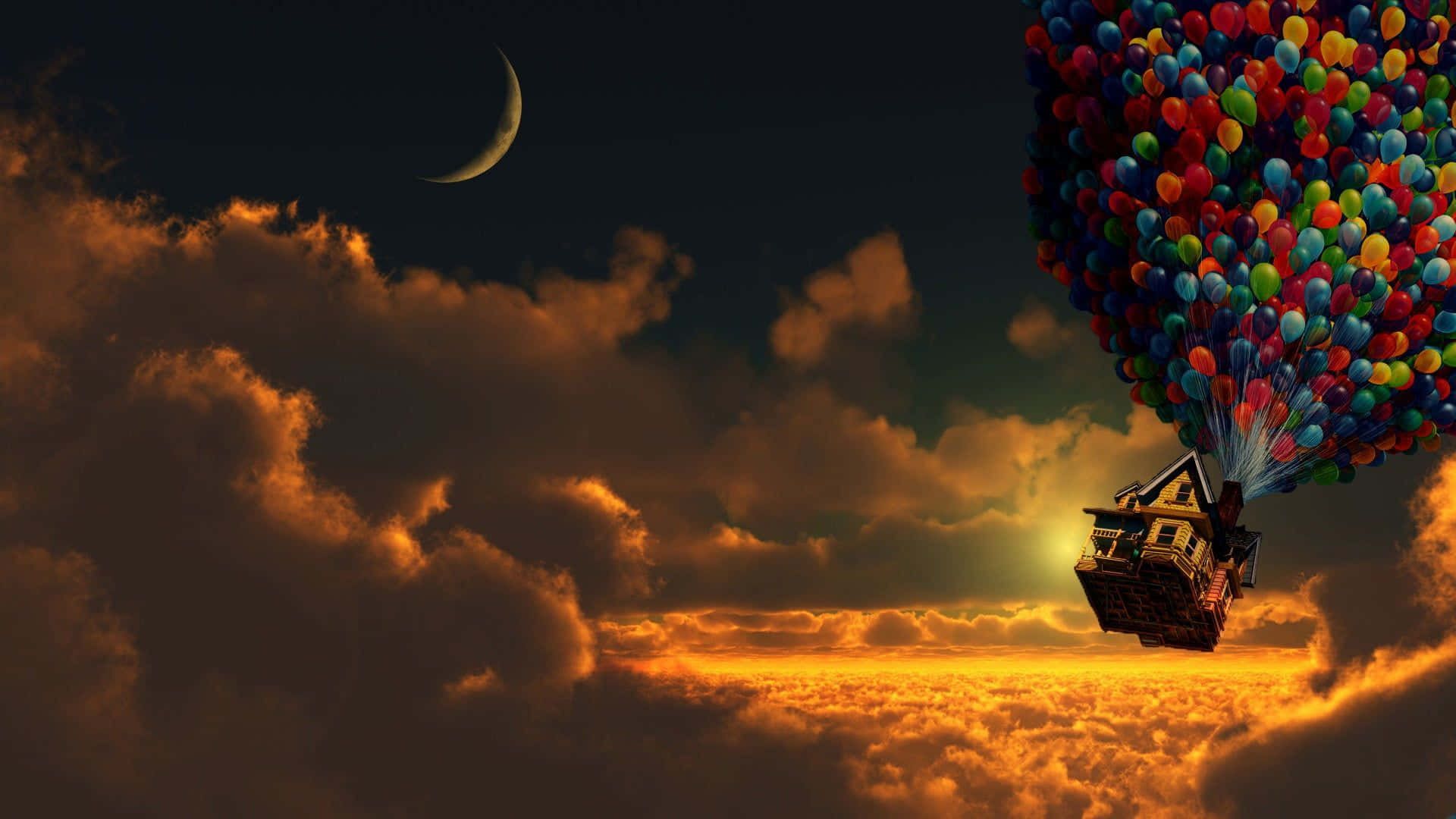 1920x1080 Download Colorful hot air balloons soaring above pictureque landscape Background
