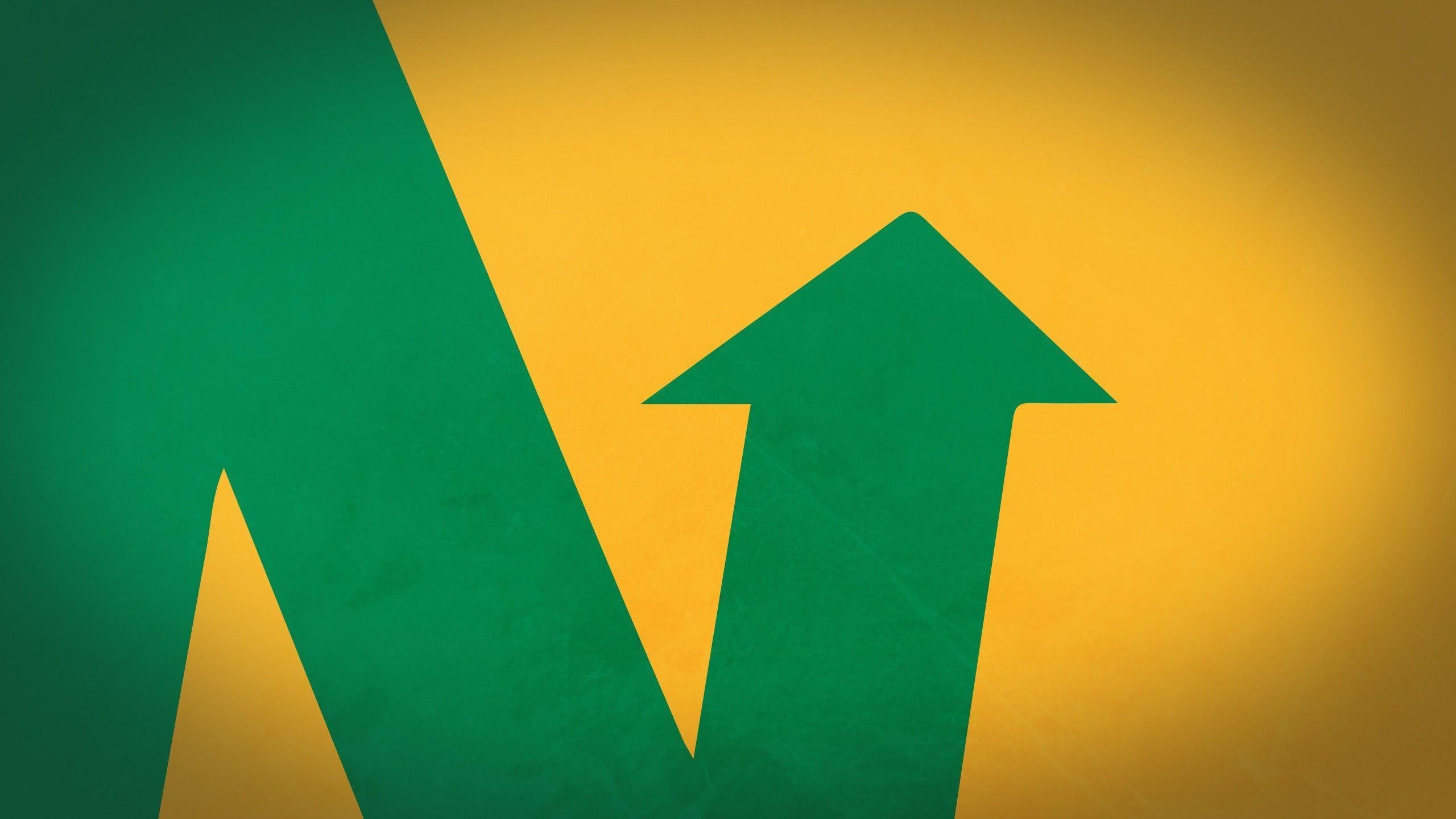 2560x1440 The green arrow on a yellow background Desktop wallpaper 1600x1200