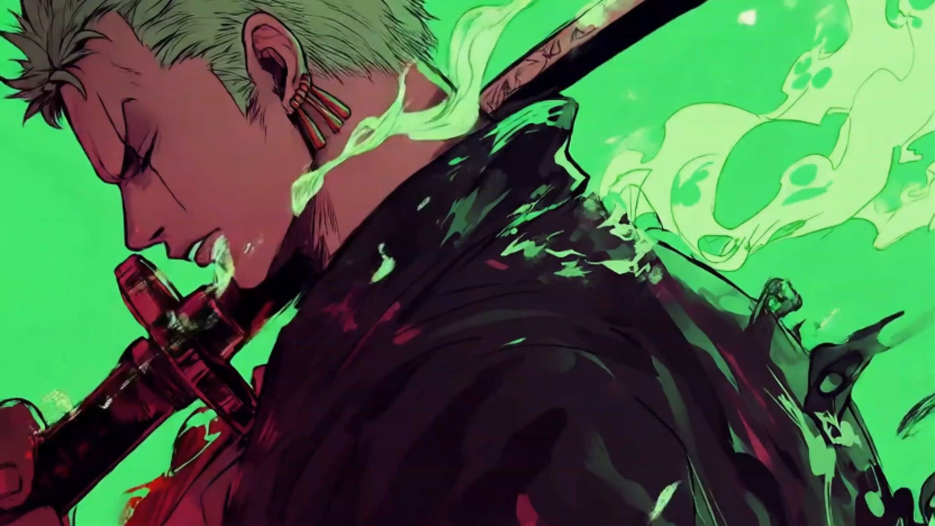 1920x1080 Zoro Green Breath Enma One Piece Live Wallpaper