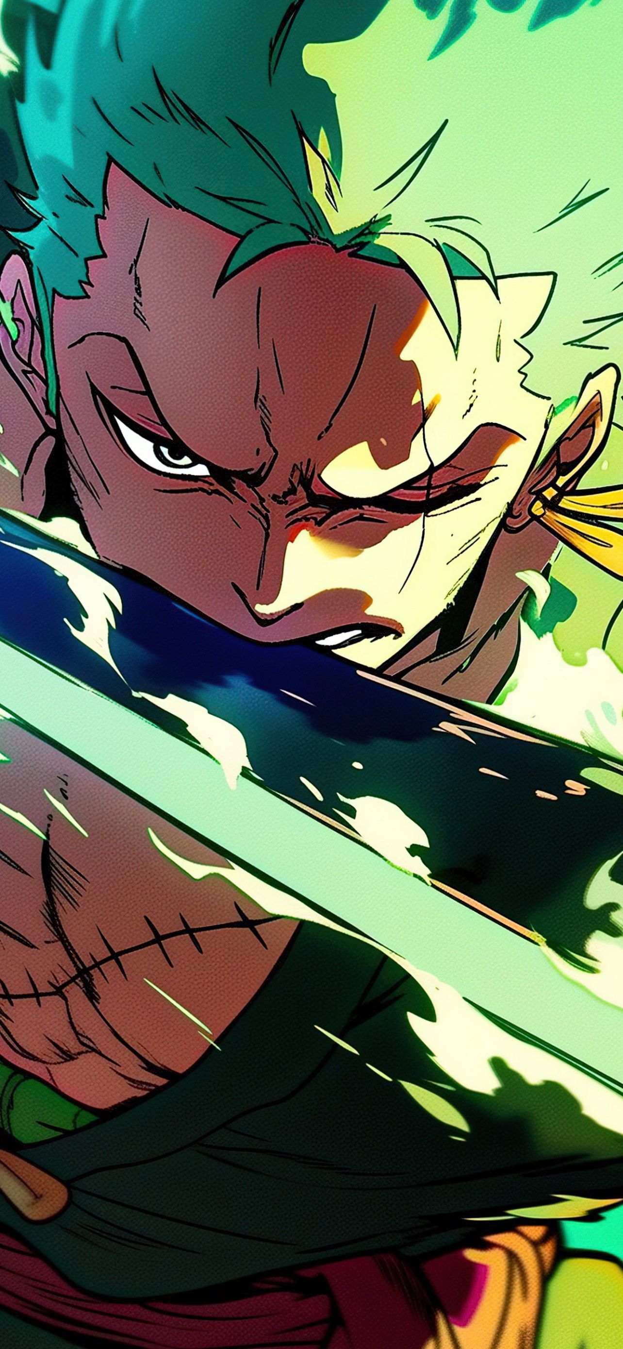 1284x2778 Roronoa Zoro Wallpaper 4K, Green, Artwork, Sword, 5K
