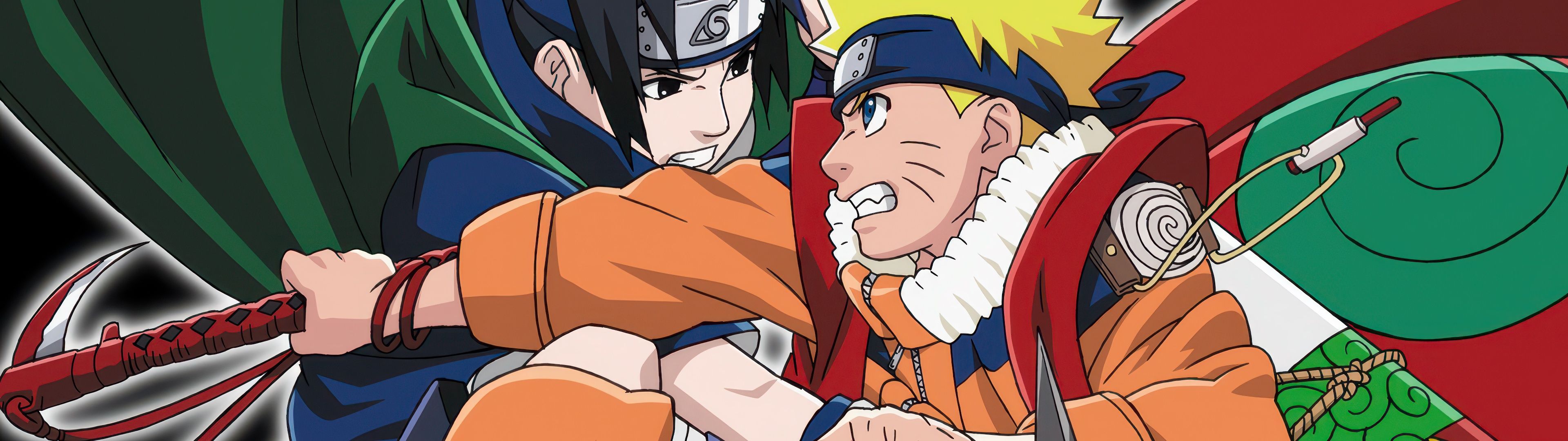 3840x1080 Sasuke vs Naruto Uzumaki Wallpaper 4K, Naruto, Sasuke Uchiha
