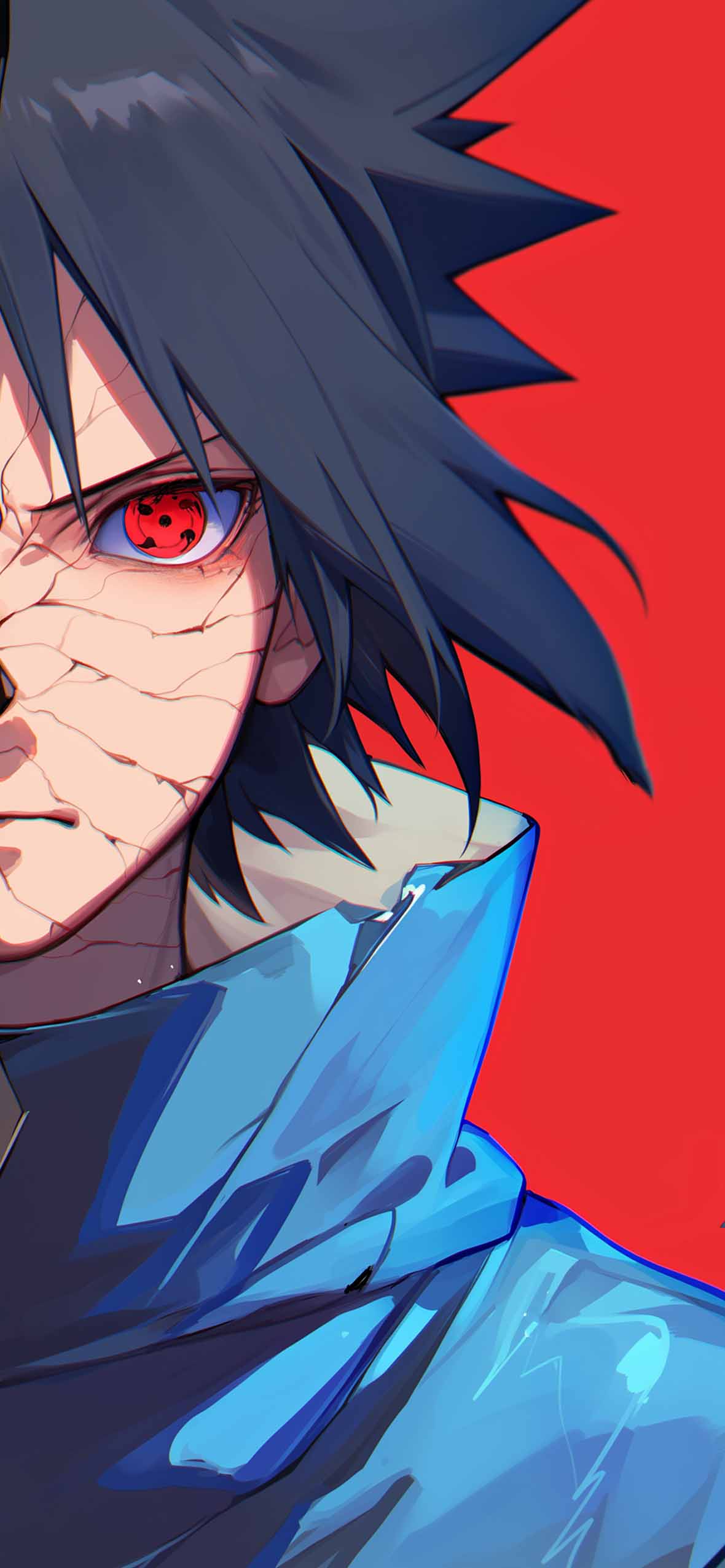 1180x2554 Sasuke Uchiha Dual Form Matching Wallpaper