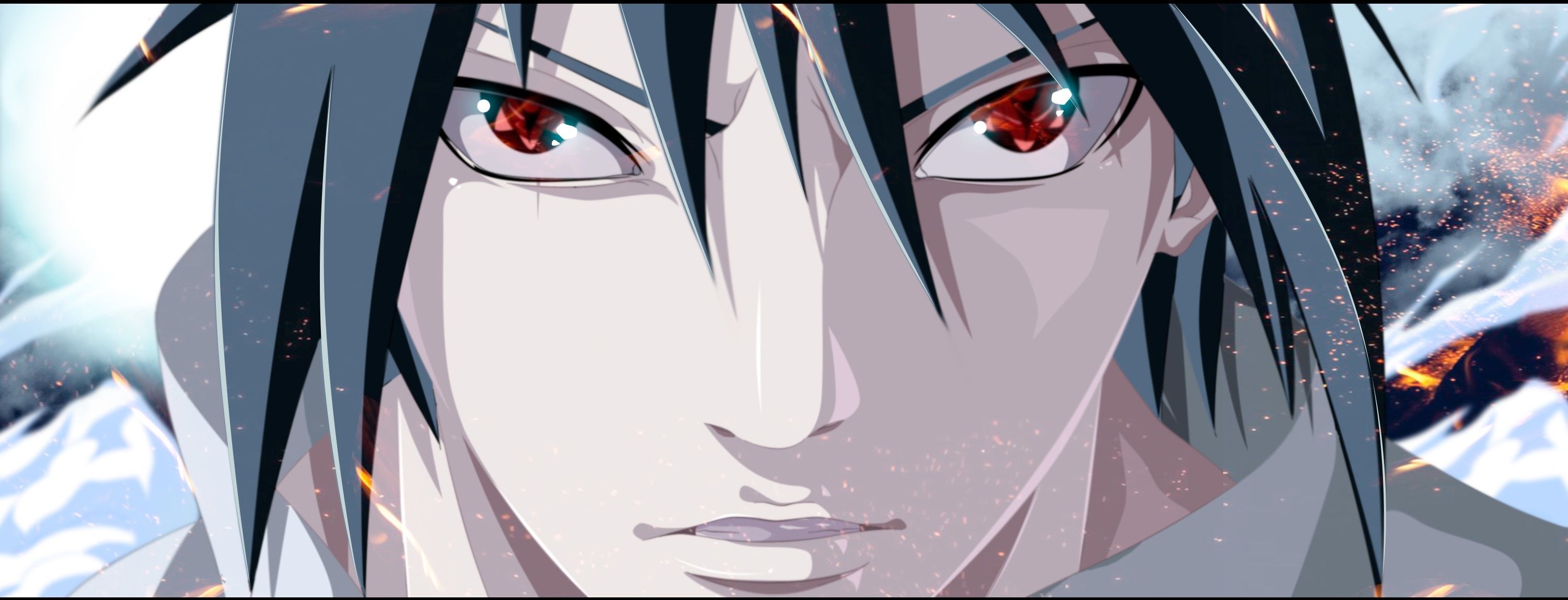 3000x1148 Wallpaper look, manga, Naruto, Naruto, Sasuke Uchiha, shippuden for mobile and desktop, section сёнэн, resolution 3000x1148