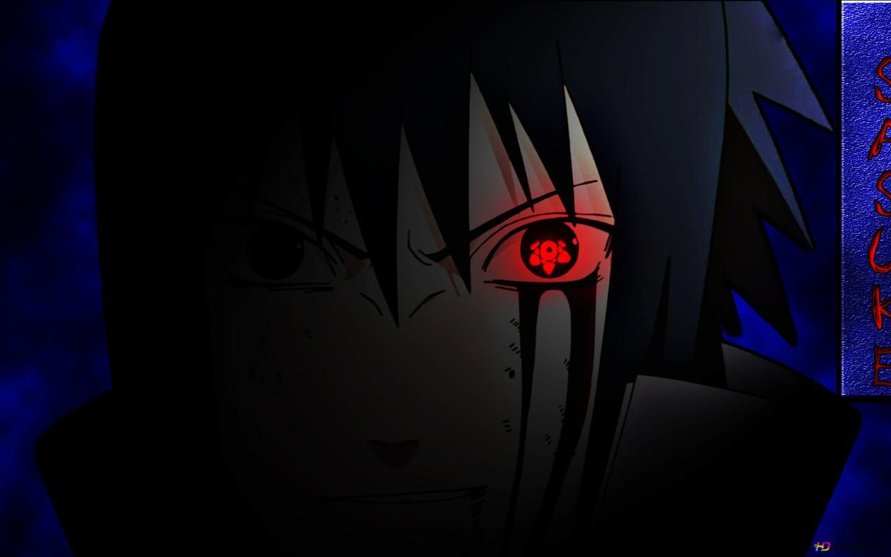 1280x800 Sasuke glowing shringan eye in dark blue night HD wallpaper download