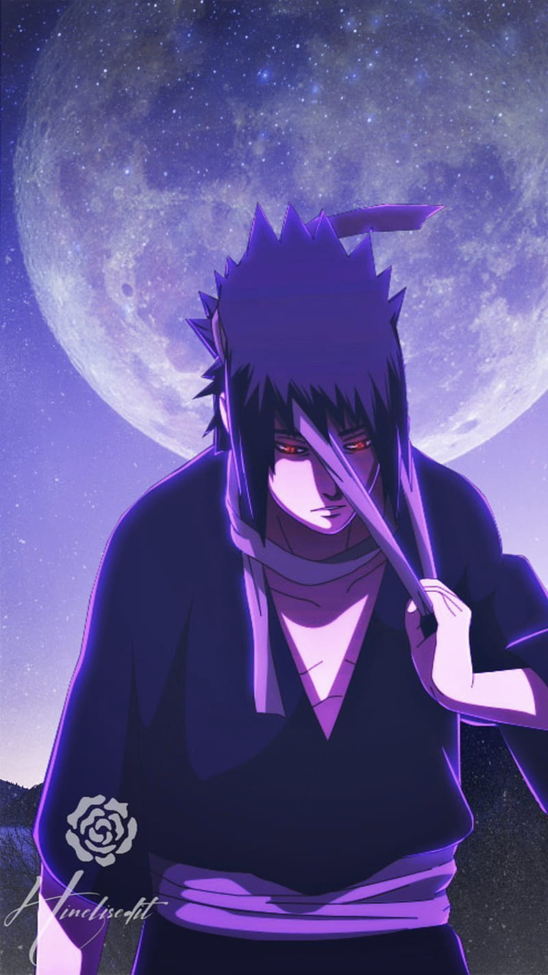 800x1423 Sasuke Uchiha II, aesthetic, anime, edit, naruto, purple, uzumaki, HD phone wallpaper