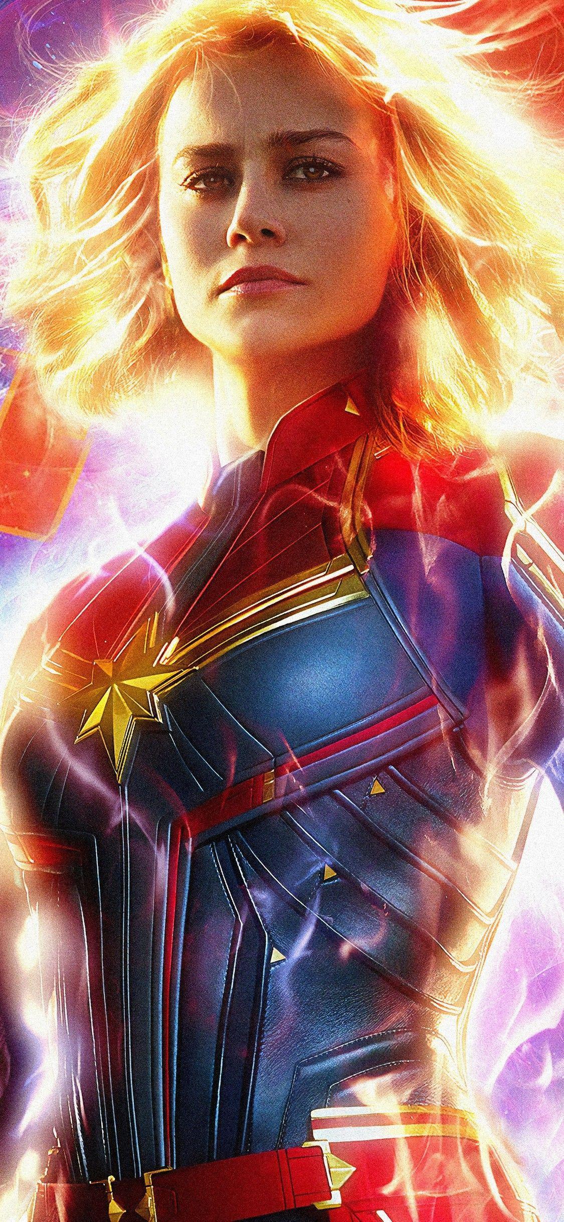 1125x2436 iPhone Captain Marvel Wallpaper