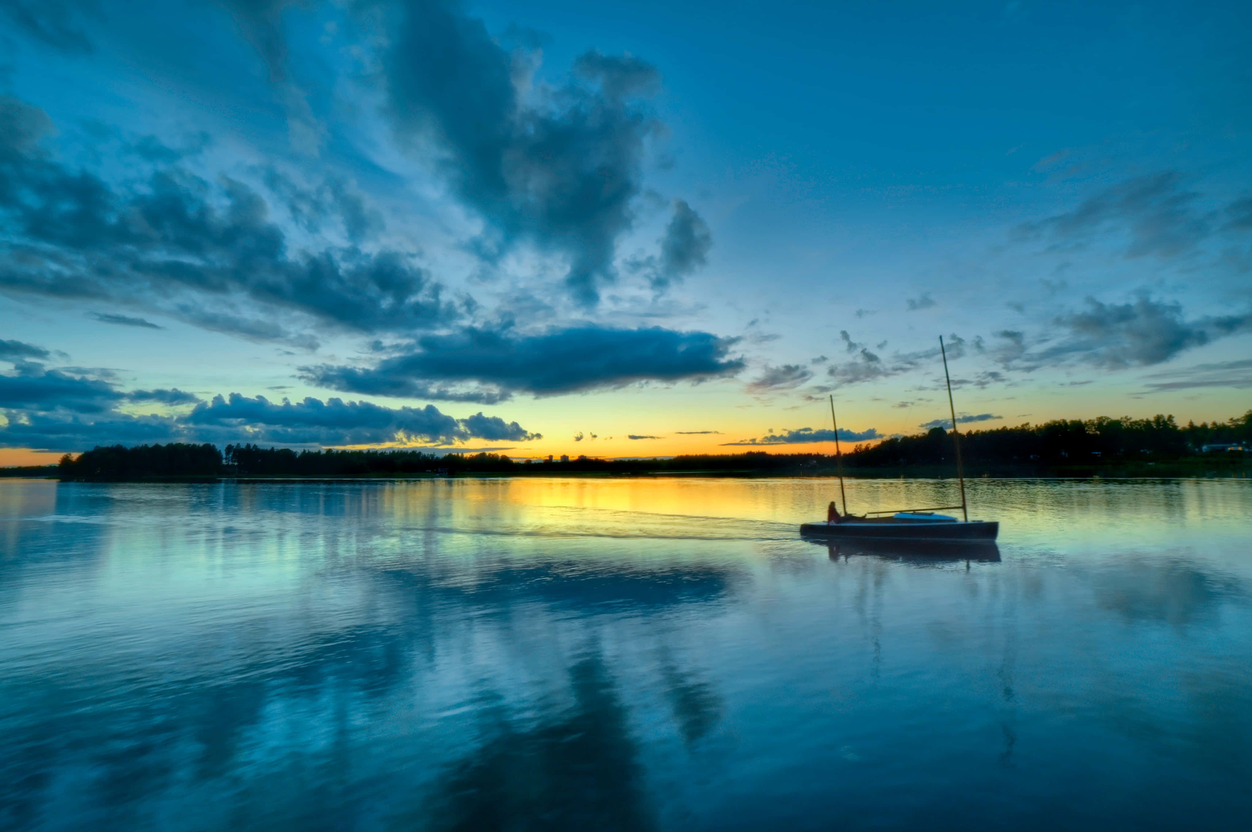4084x2714 Download Karlstad Sunset Lake Reflection Wallpaper