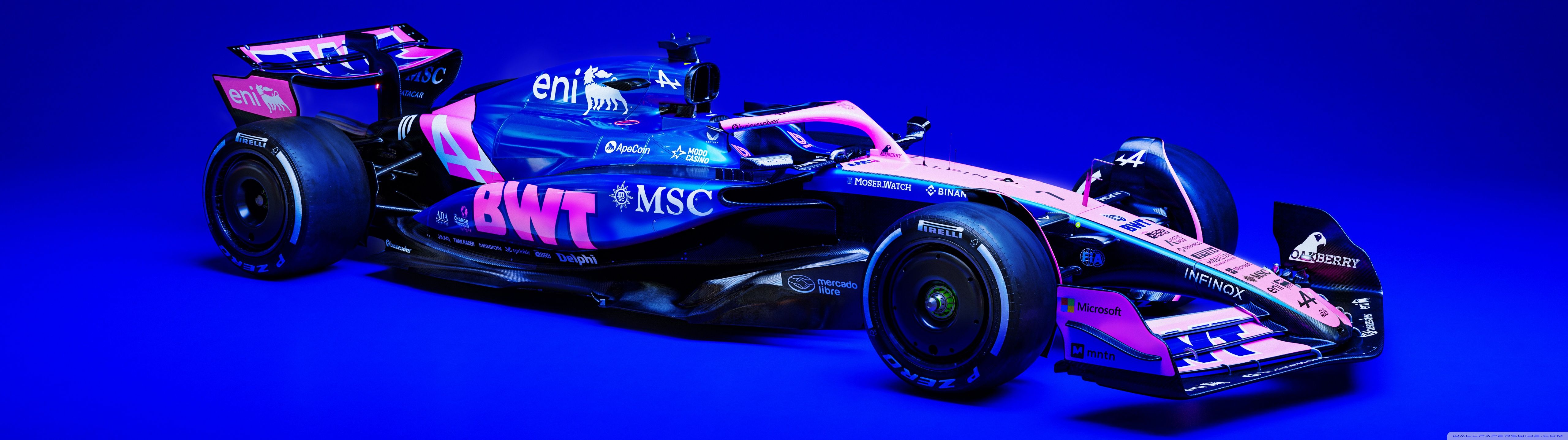 5120x1440 Alpine A525 Formula One Racing Car 4K UHD Wallpaper for UltraHD Desktop and TV : Widescreen and UltraWide Display : Dual and Triple Monitor