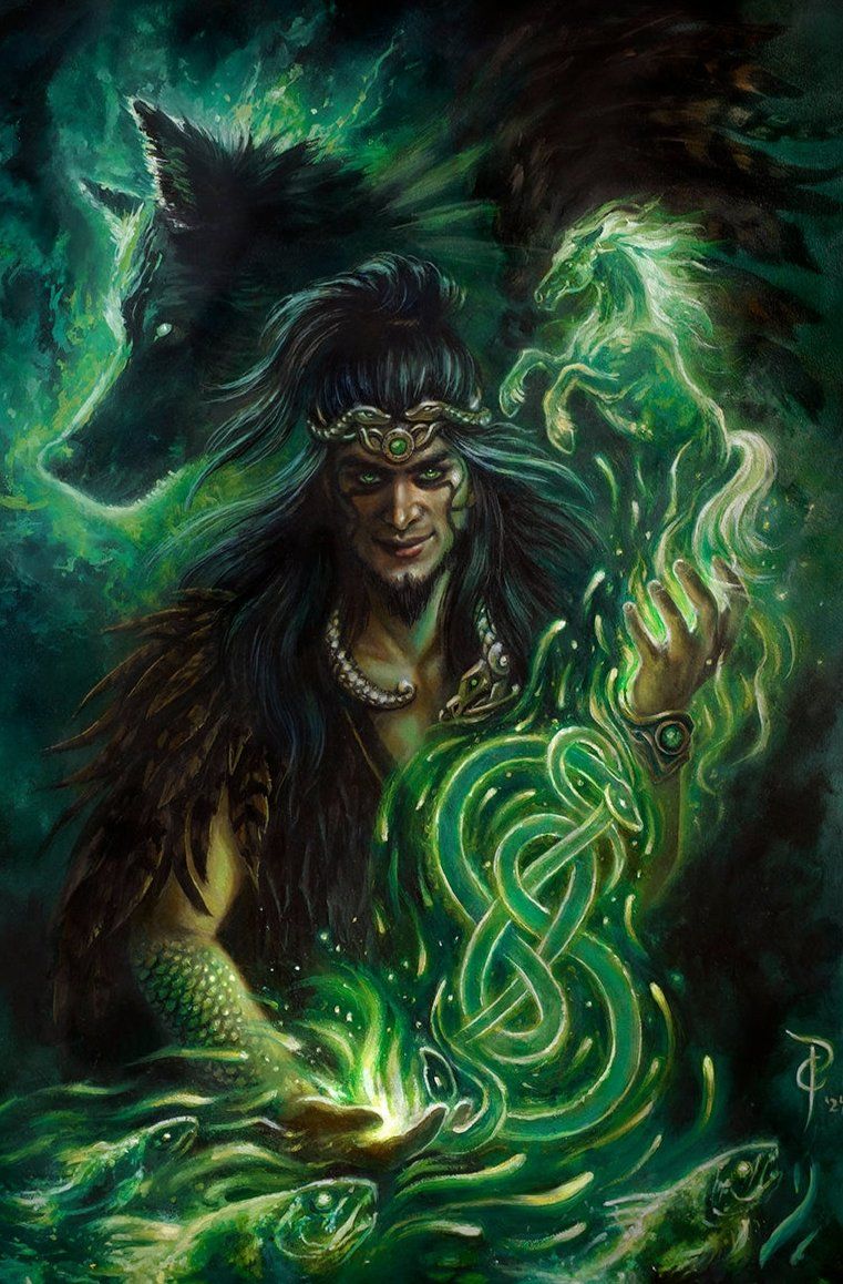 761x1158 Norse God Loki Fantasy Art Print Multiple Sizes