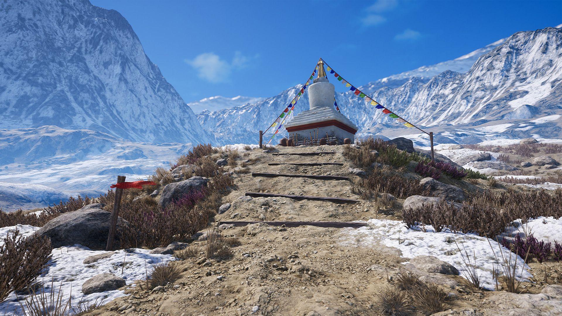 1920x1080 Desktop Wallpaper Tibetan Shrine, Religion, Mountains, Art, HD Image, Picture, Background, 9b4obt