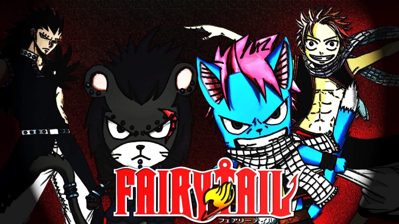 1600x900 Fairy Tail. Natsu. Gazille. Happy