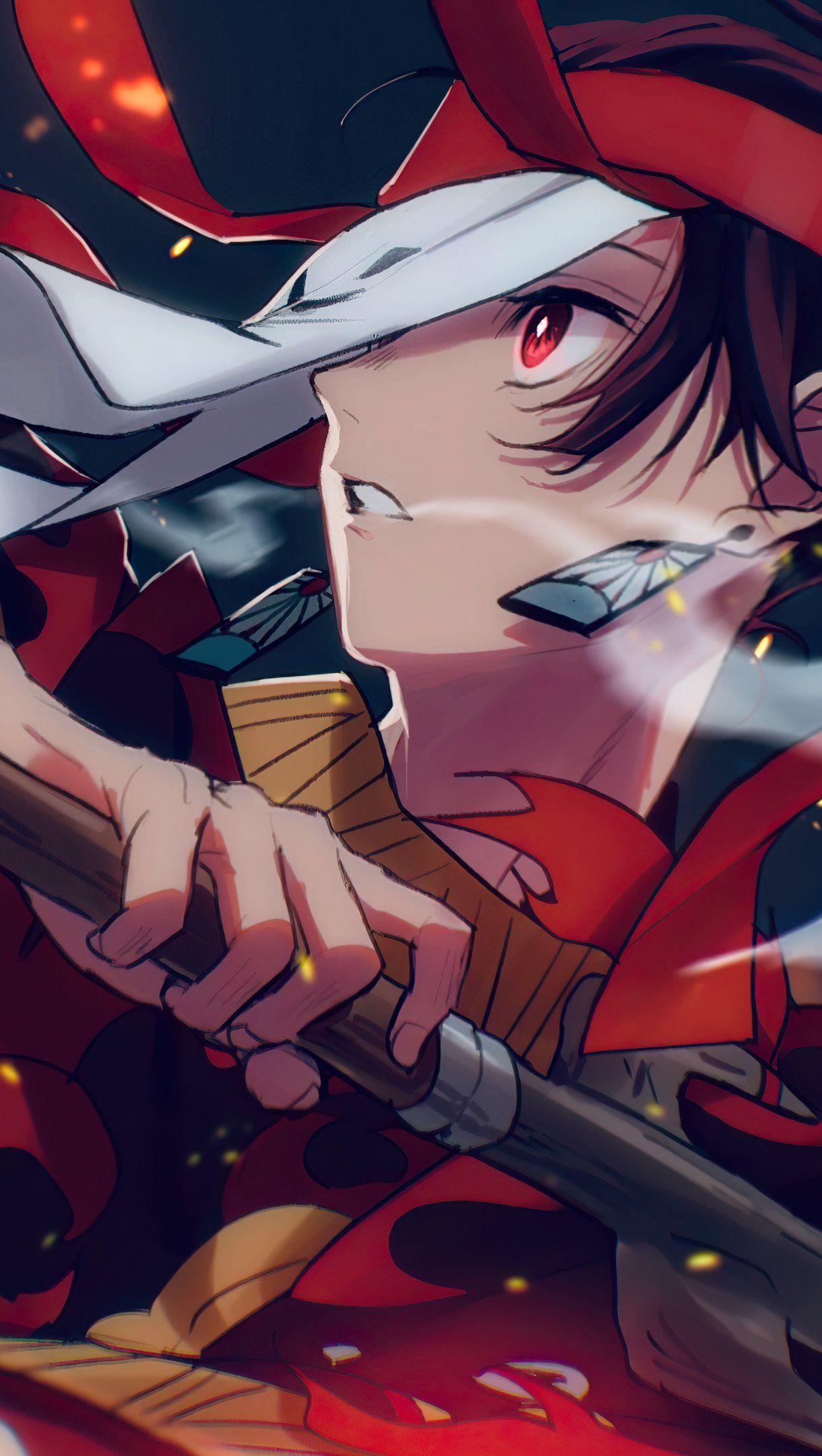 1220x2160 Tanjiro Kamado from Demon Slayer Anime Wallpaper 4k Ultra HD