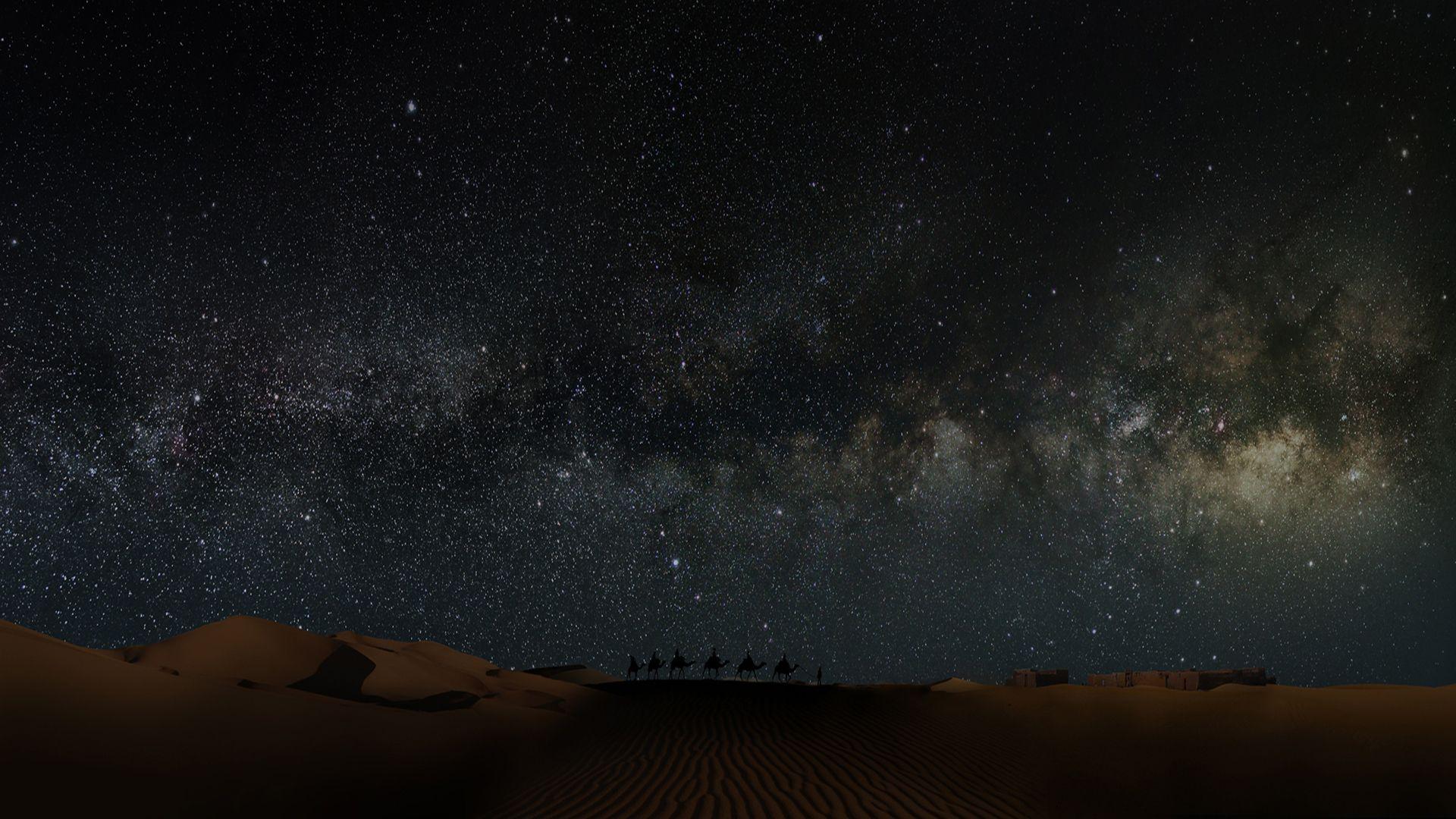 1920x1080 Desert At Night Wallpaper