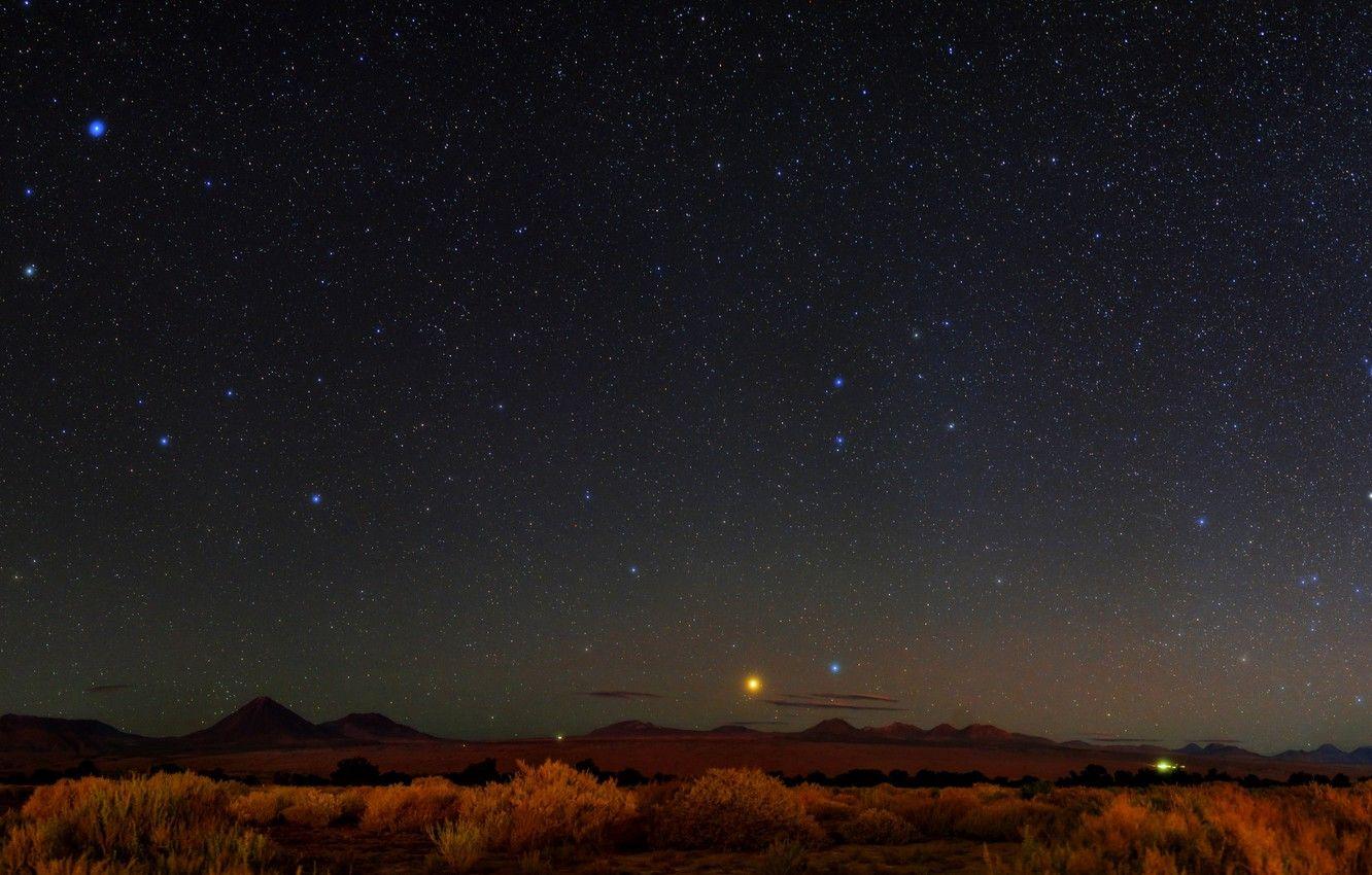 1332x850 Wallpaper Chili, Night sky, The Andes, Chilean Atacama Desert, Desert plateau image for desktop, section пейзажи