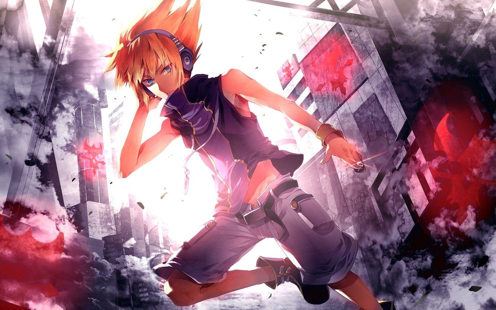 1680x1050 Anime Cool Guy Headphones Wallpaper # HD Image 1680x1050. Arte, Amor bonito