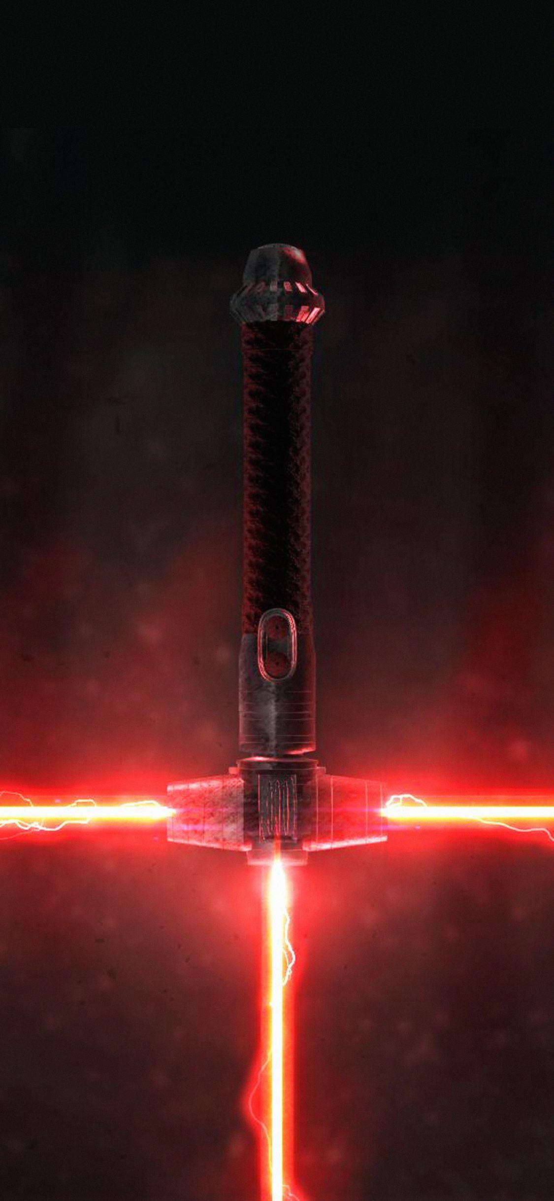 1125x2436 iPhone X wallpaper. lightsaber red starwars art film