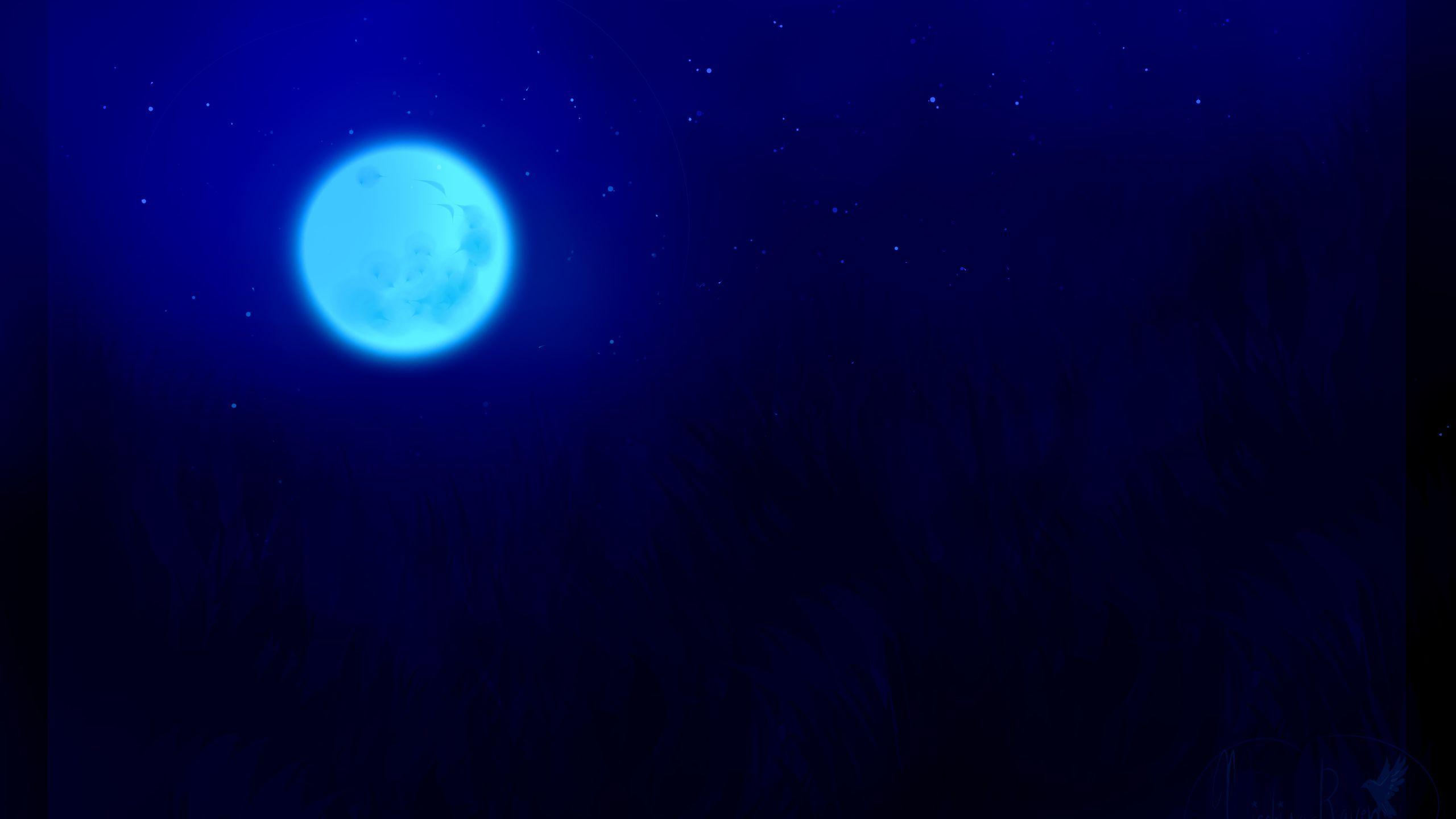 2560x1440 Blue Moon Dark Night 1440P Resolution HD 4k Wallpaper, Image, Background, Photo and Picture