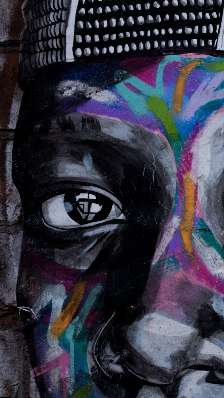 938x1668 Download Wallpaper 938x1668 Graffiti, Eyes, Art, Street Art Iphone 8 7 6s 6 For Parallax HD Background