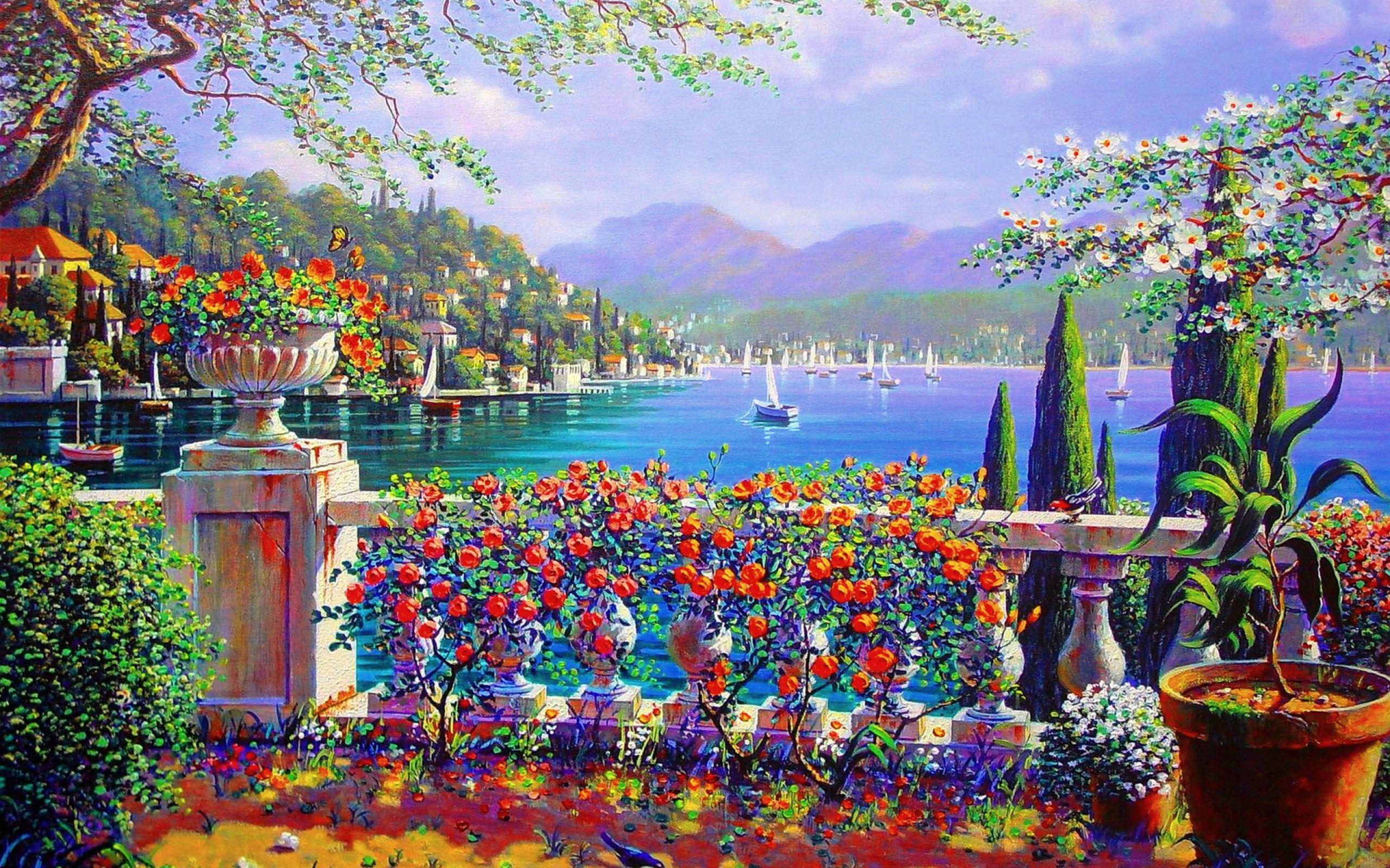 2560x1600 Italian Terrace Wallpaper