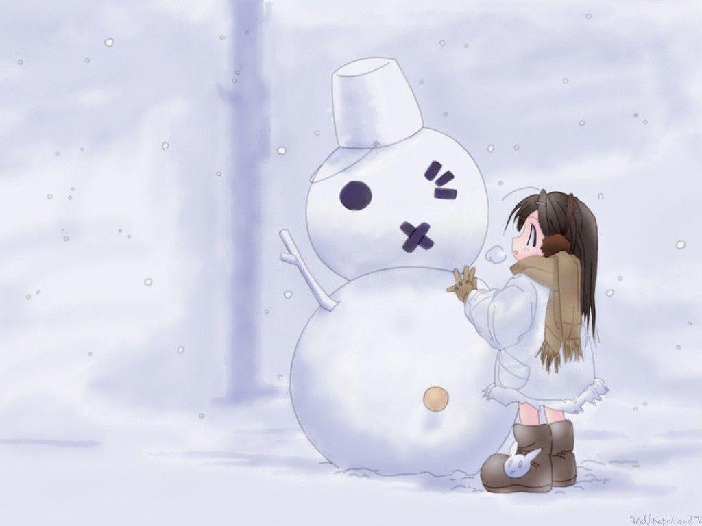 1024x768 Winter: Snowman New Cute Holiday Winter Year Christmas Mountain
