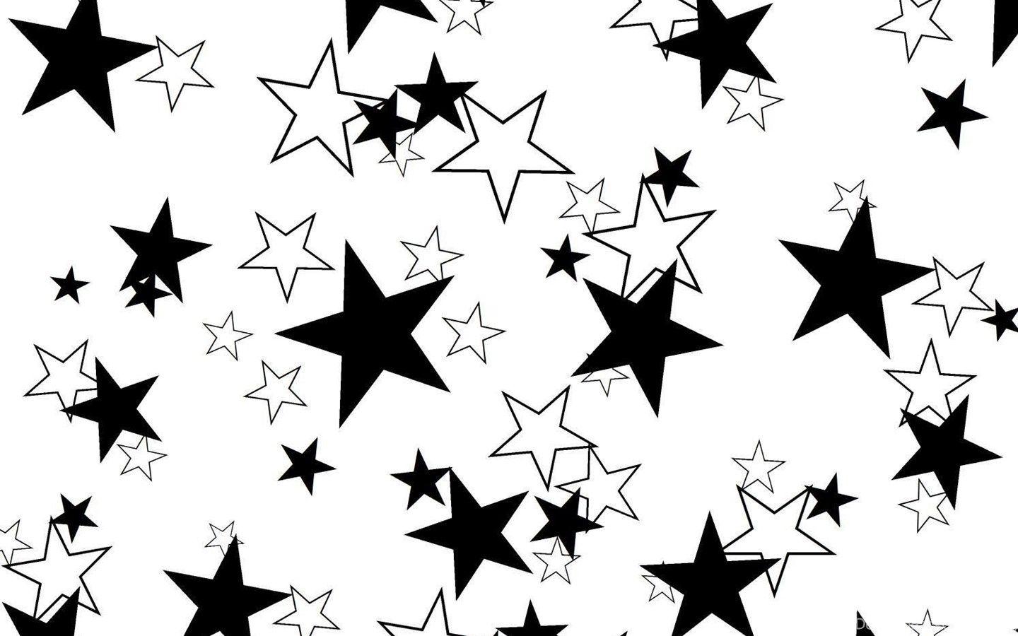 1440x900 Black and White Stars Wallpaper Desktop Background