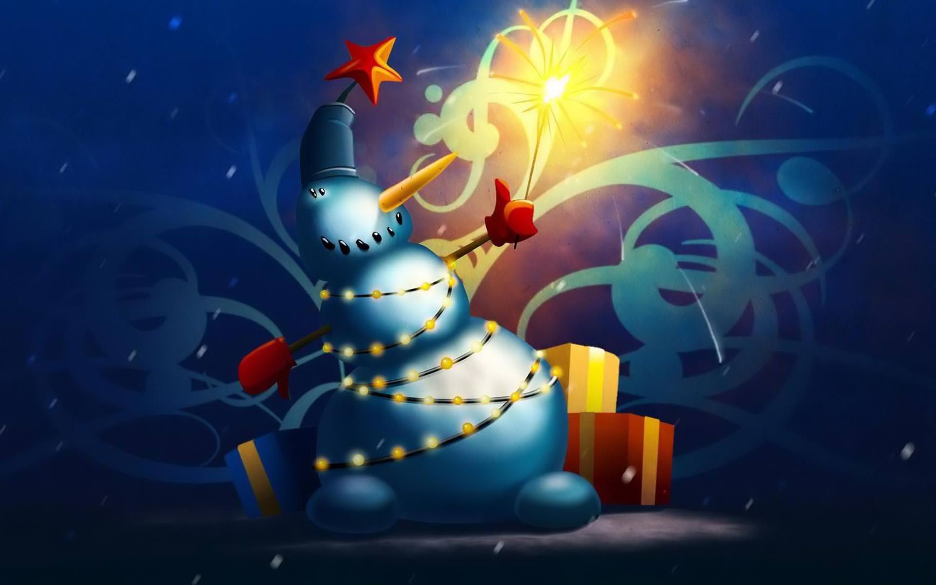 1920x1200 Free Cute Christmas Holiday Snowman computer desktop wallpaper