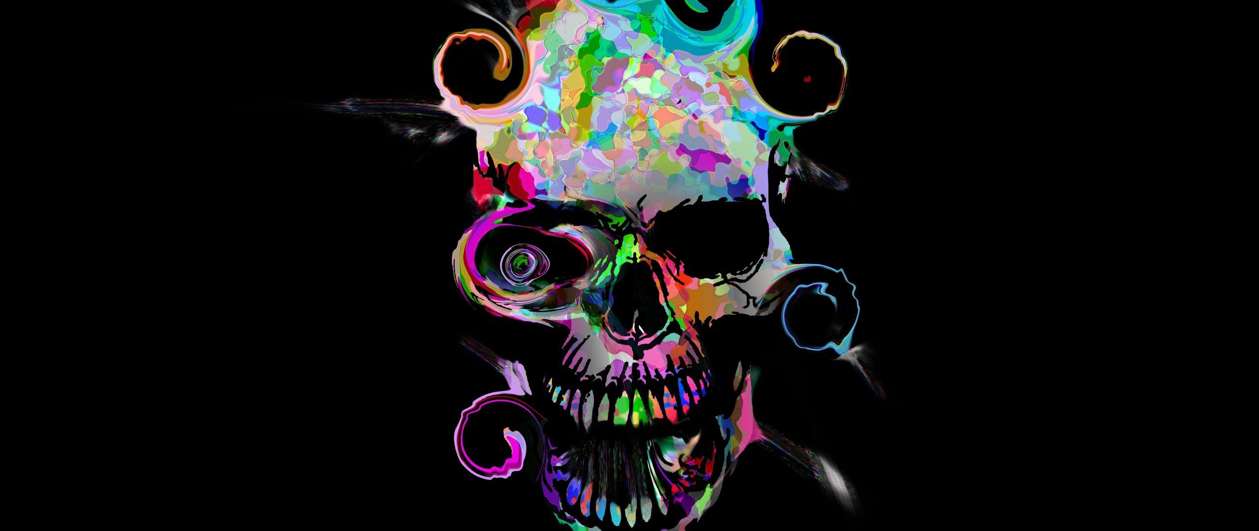 Wallpaper Skeleton Amoled Oled Skull Psychedelic Art Art Background   Download Free Image