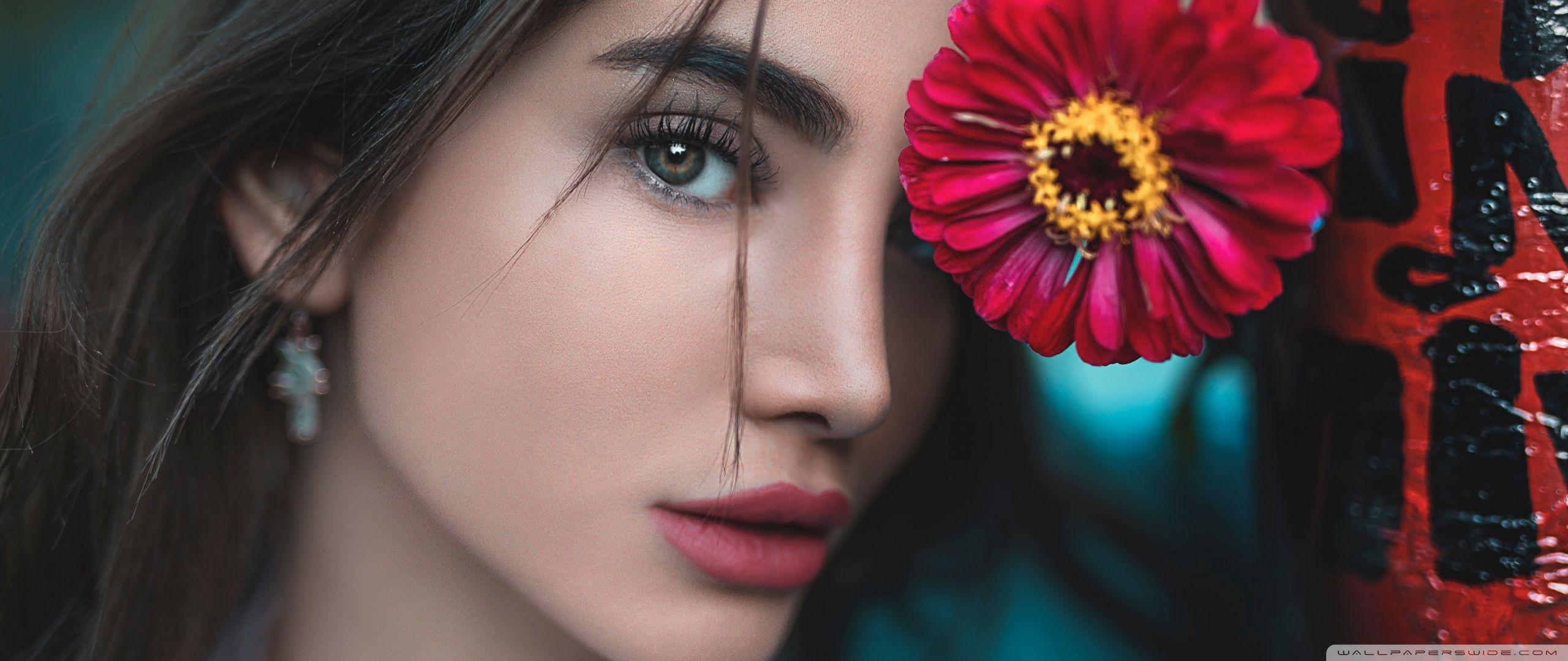 2560x1080 Beautiful Girl Flower Aesthetic Ultra HD Desktop Background Wallpaper for 4K UHD TV : Widescreen & UltraWide Desktop & Laptop : Tablet