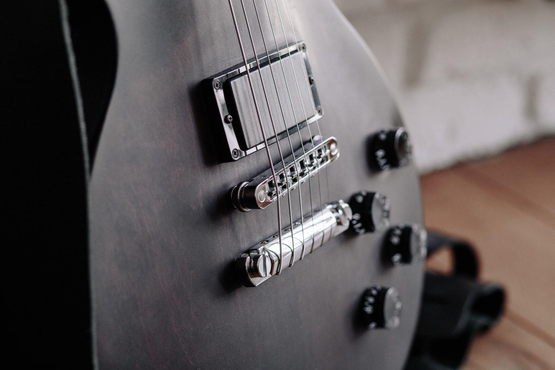 1920x1280 Close Up Photo Of Black Electric Guitar 4K Wallpaper. Guitar, Electric Guitar, Music Beats