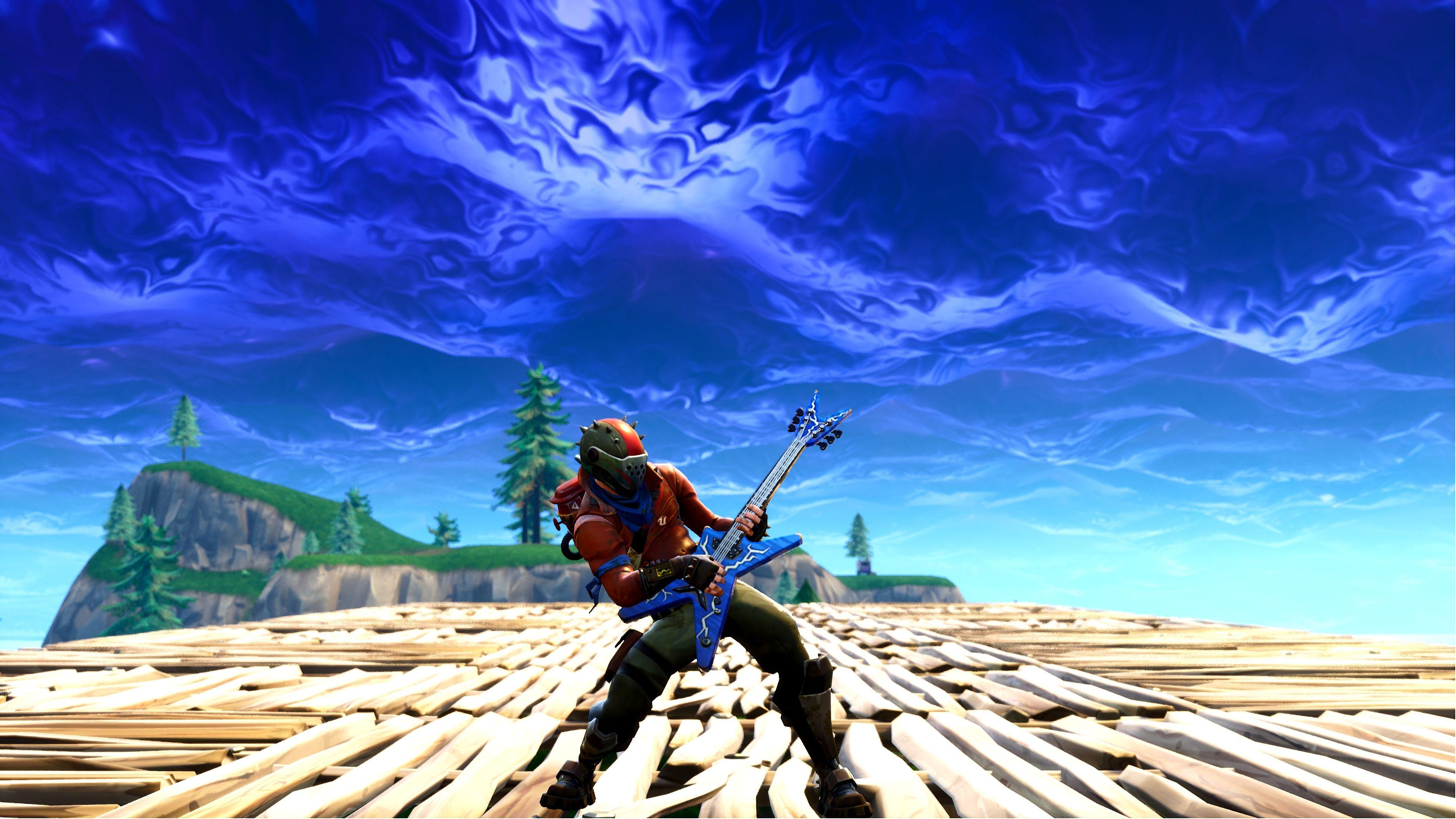 3840x2160 Rust Lord Electric Guitar Fortnite 4K