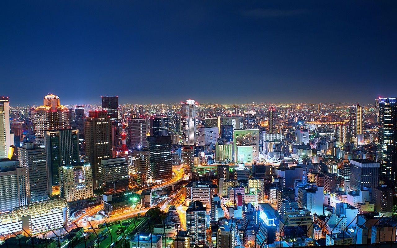 1280x800 Skyscrapers Osaka Japanese Cityscape Scenery Japan City Building