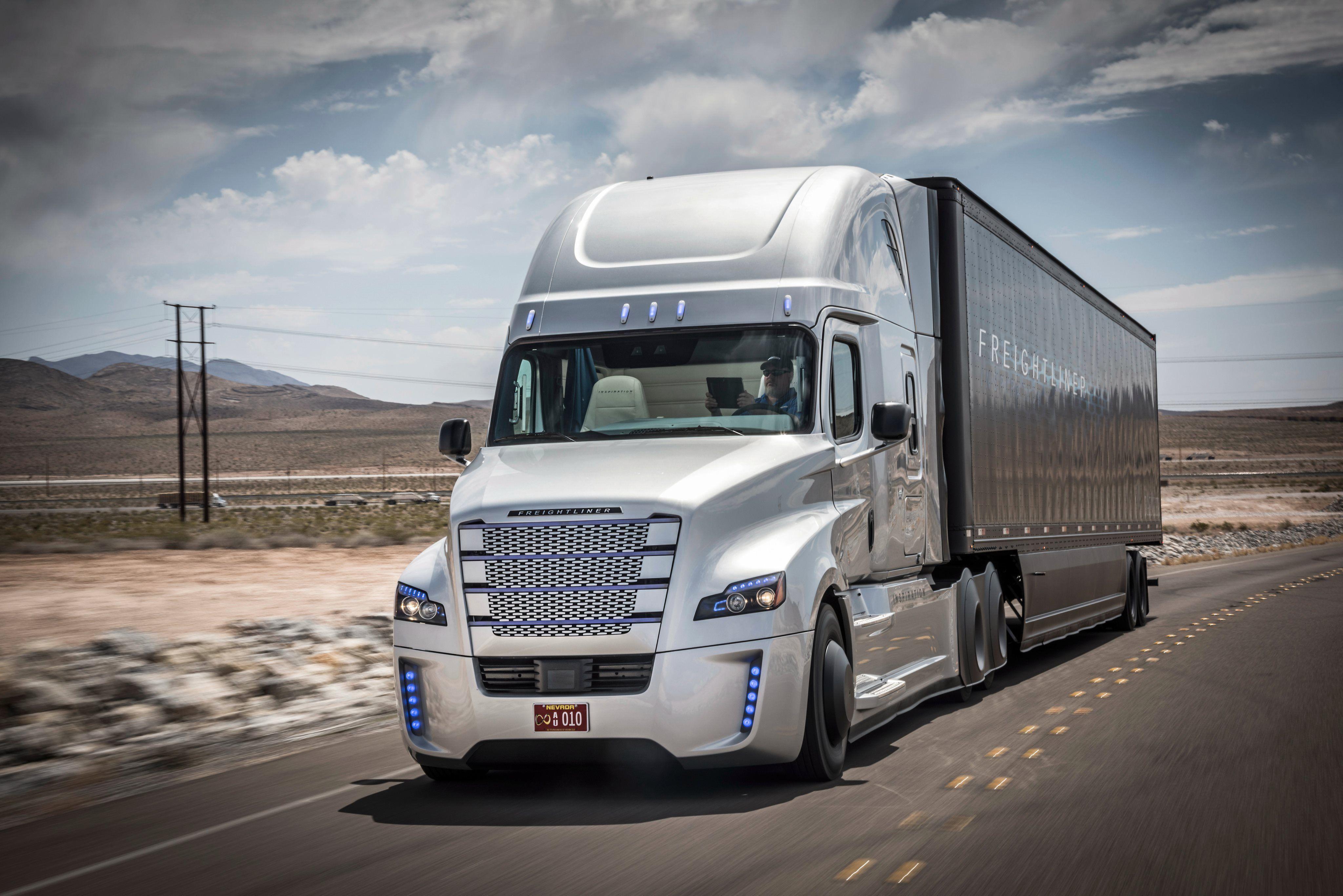 4096x2734 Download wallpaper flatliner, freightliner inspiration, road, trucker, trucks for desktop with resolution 4096x2734. High Quality HD picture wallpaper
