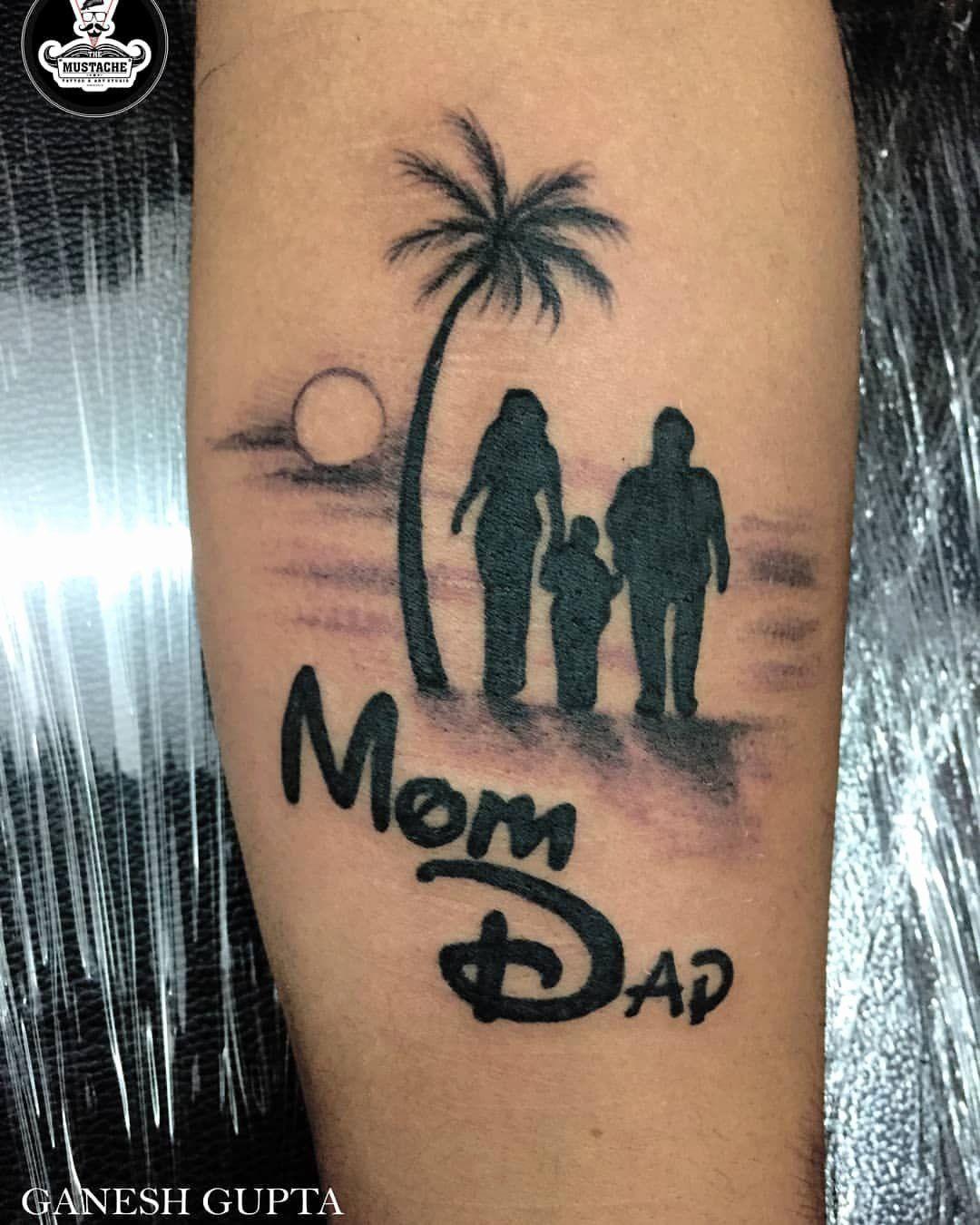 Mom and Dad Tattoo Plus Heart Waterproof Temporary Body Tattoo