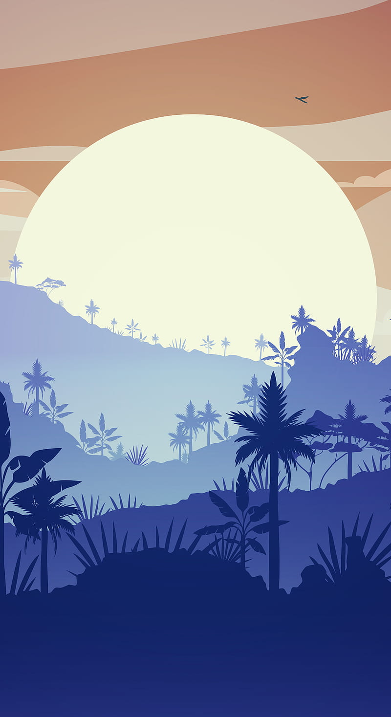 800x1467 Tropical forest, Art, background, Clip Scene, Clipart, Clouds, Drawing, Forest, HD phone wallpaper