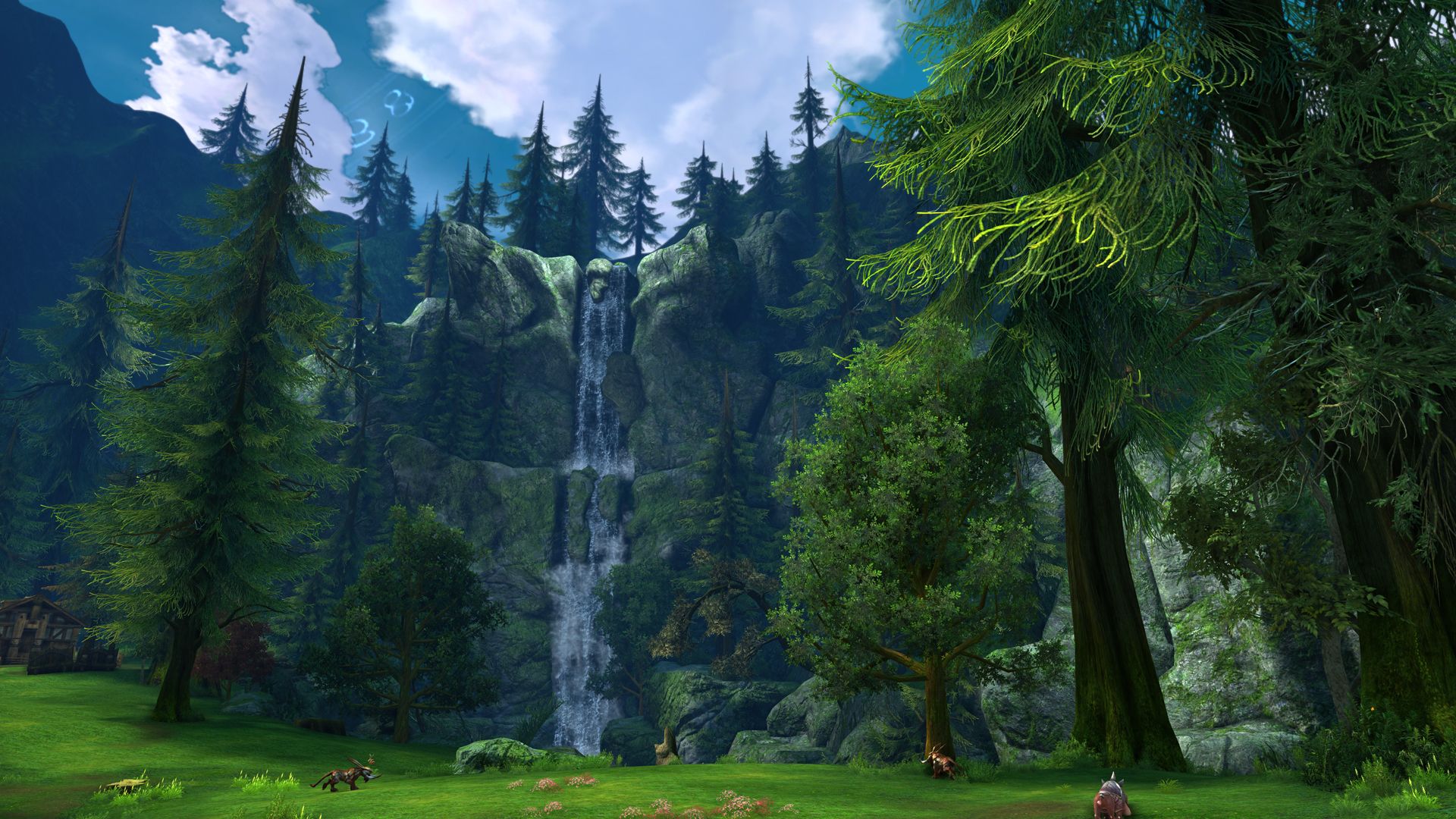 1920x1080 Serene Fantasy Waterfall Landscape Wallpaperx1080